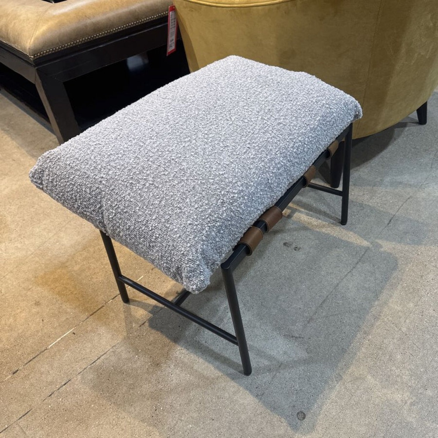 Vail Boucle Ottoman Stone - image-2