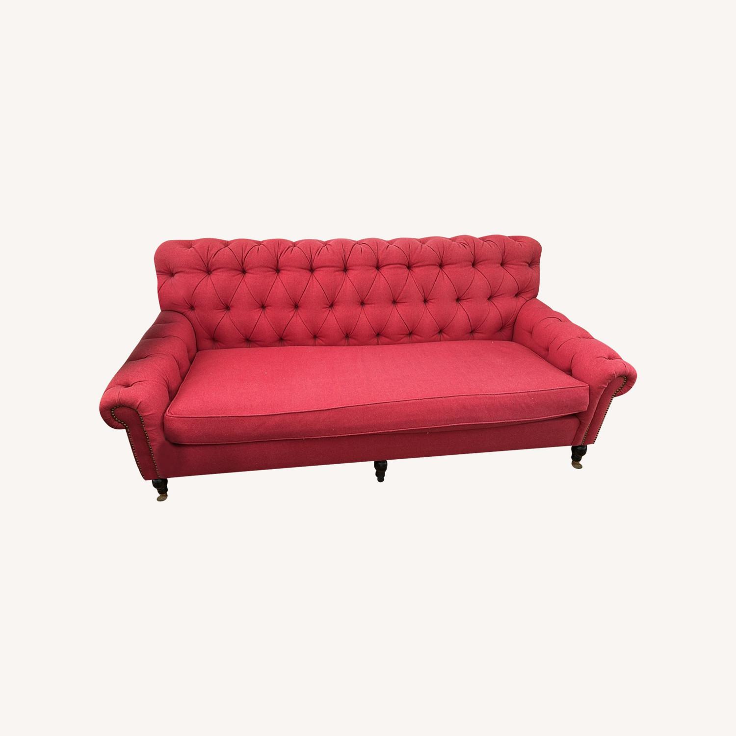 Red Chesterfield Sofa - image-0