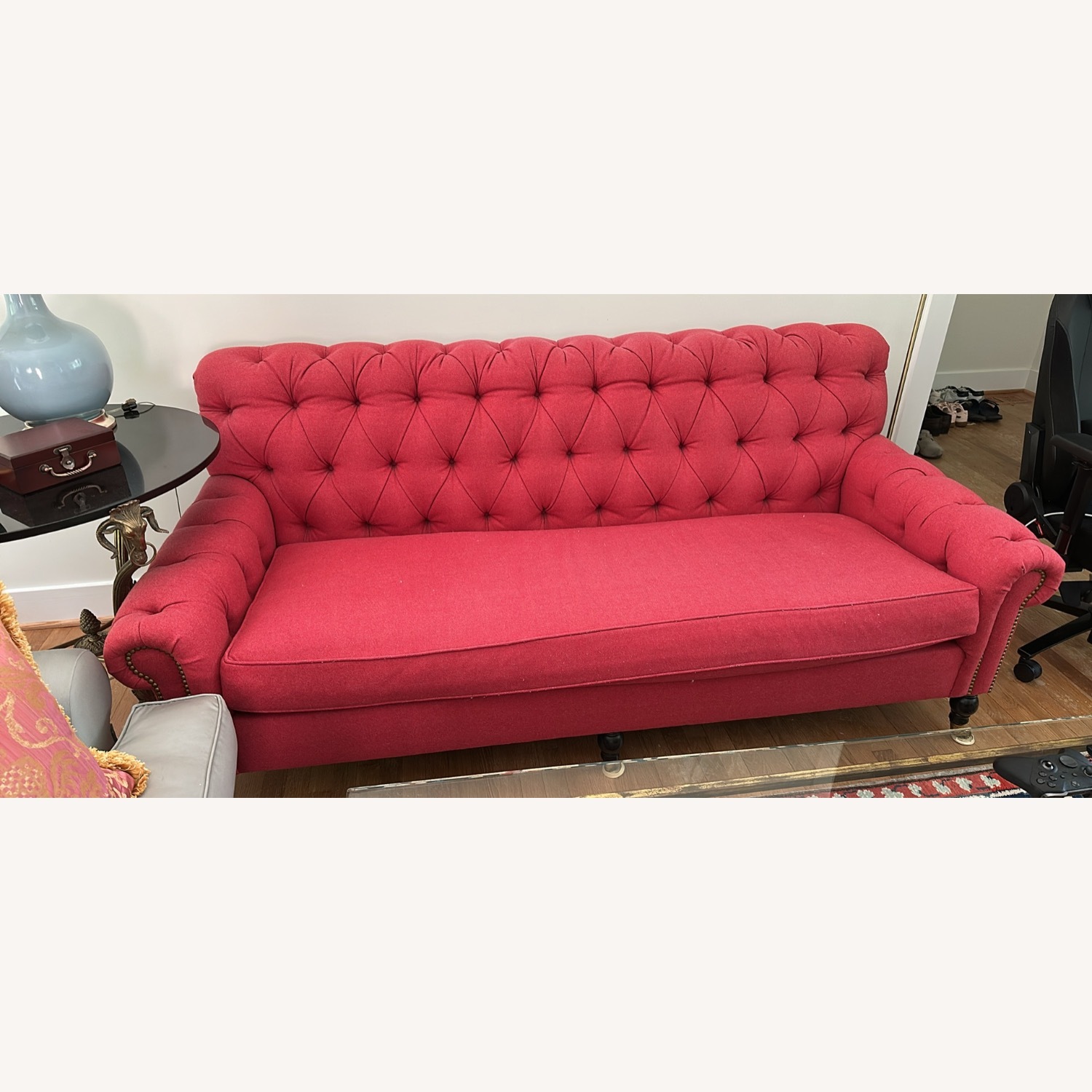 Red Chesterfield Sofa - image-6