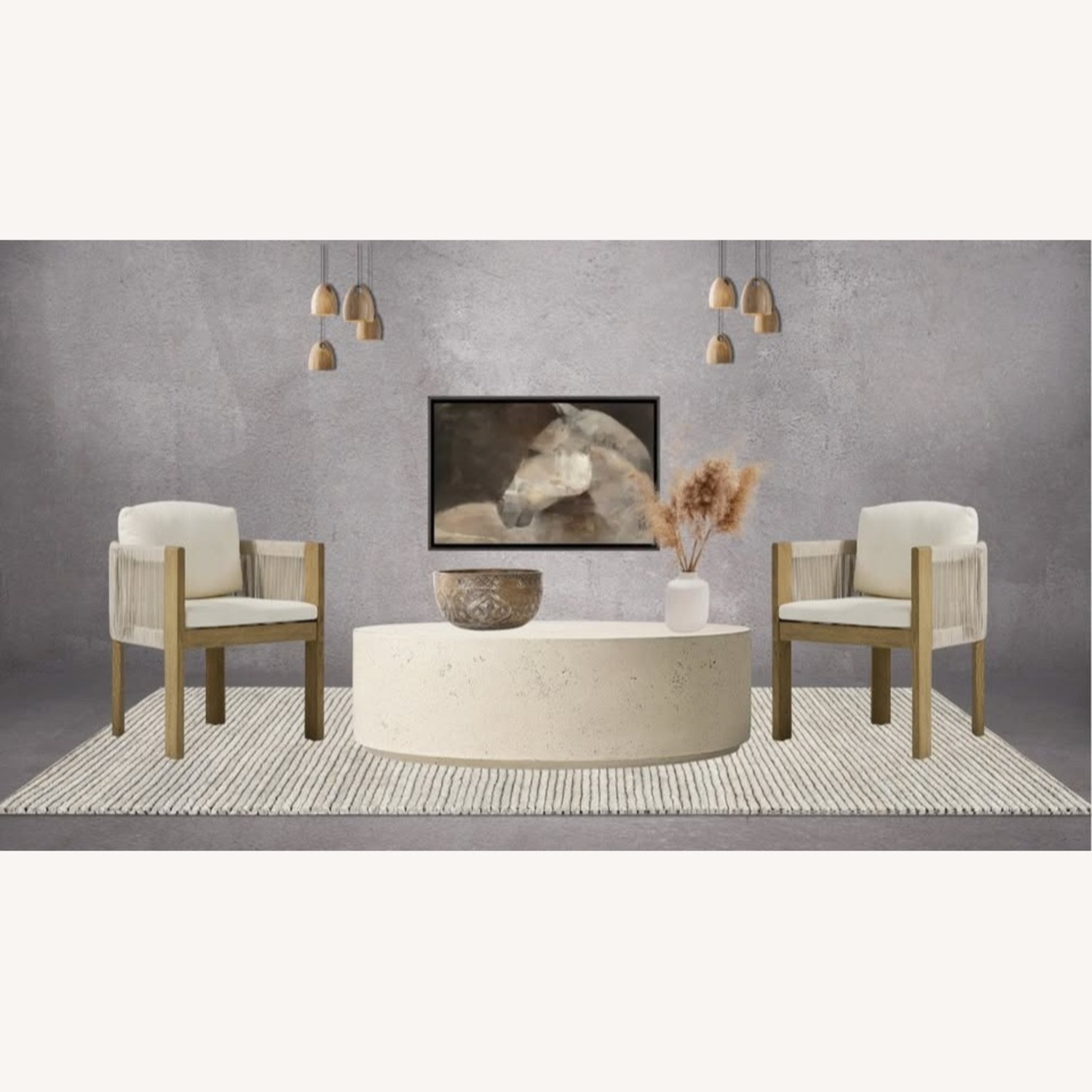 RH Ixtapa Coffee Table – Limestone, 48" In/Outdoor - image-2