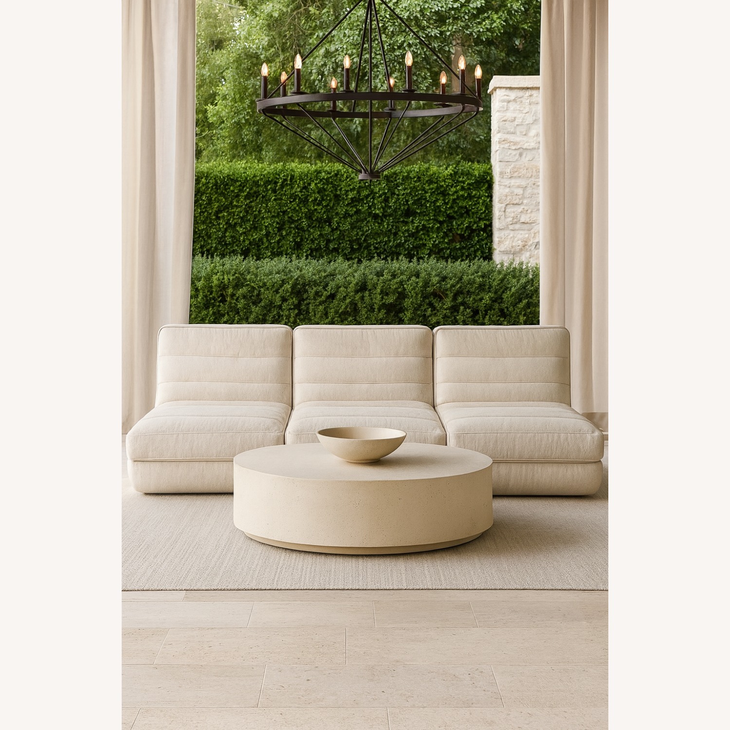 RH Ixtapa Coffee Table – Limestone, 48" In/Outdoor - image-10