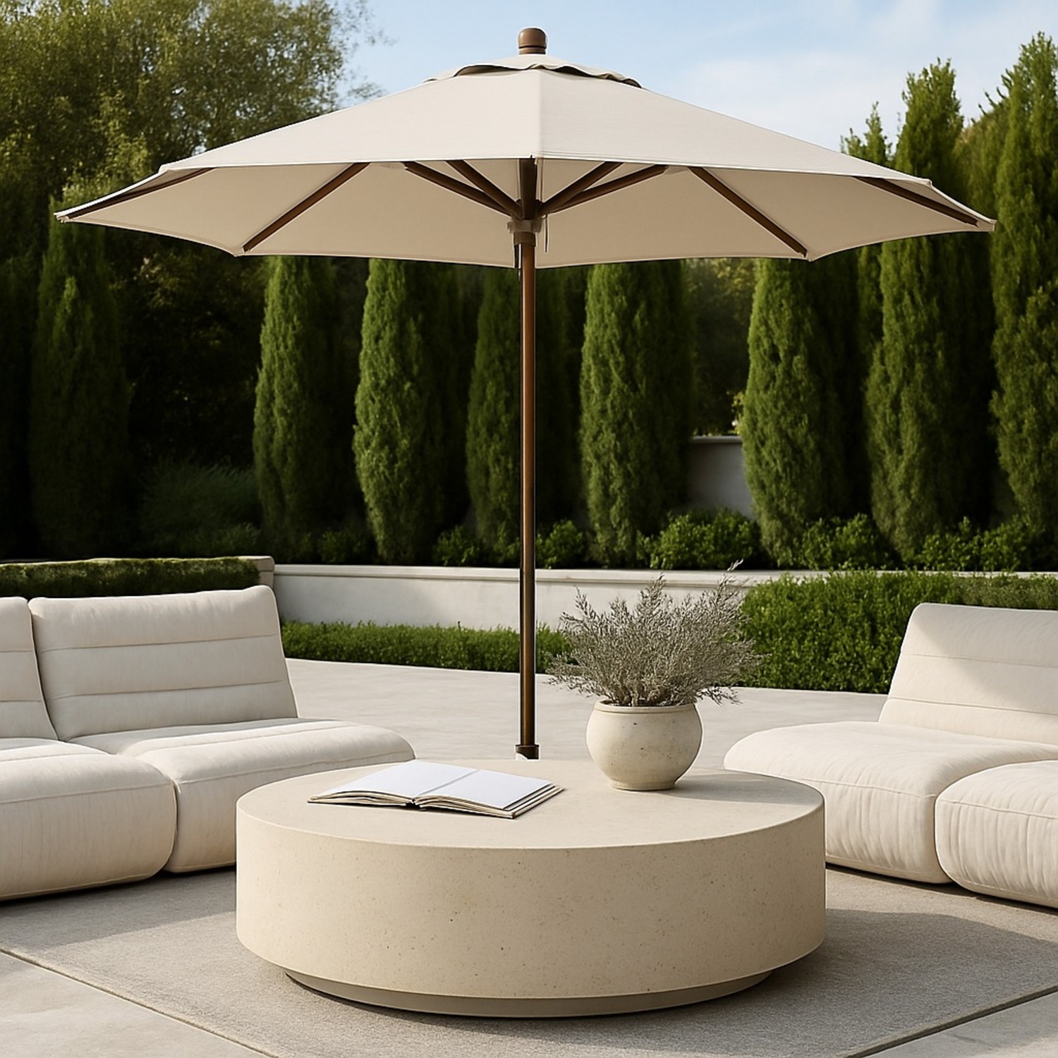 RH Ixtapa Coffee Table – Limestone, 48" In/Outdoor - image-11