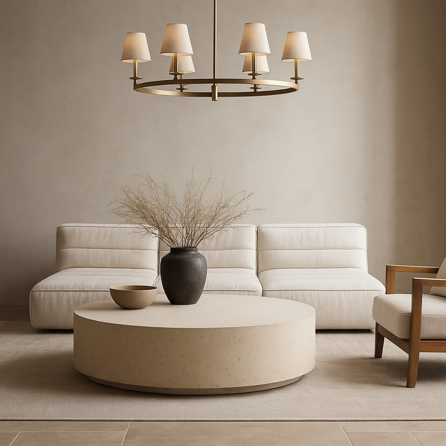 RH Ixtapa Coffee Table – Limestone, 48" In/Outdoor - image-0