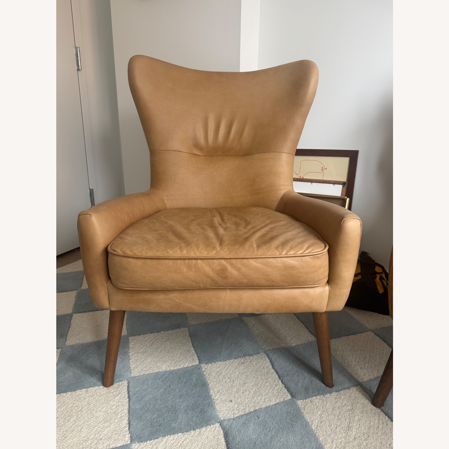 West Elm Erik Leather Wingback Chairs - image-4