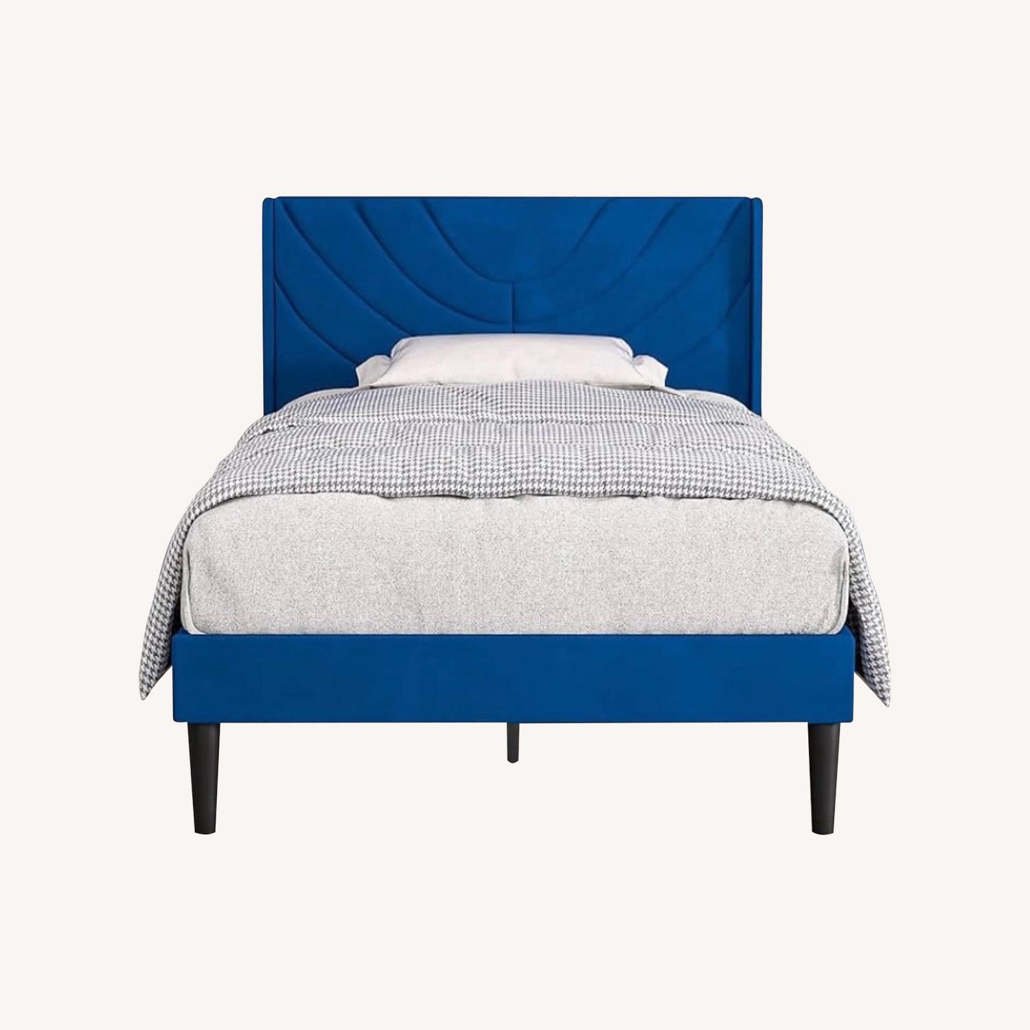 Twin Upholstered Platform Bed Frame - image-0