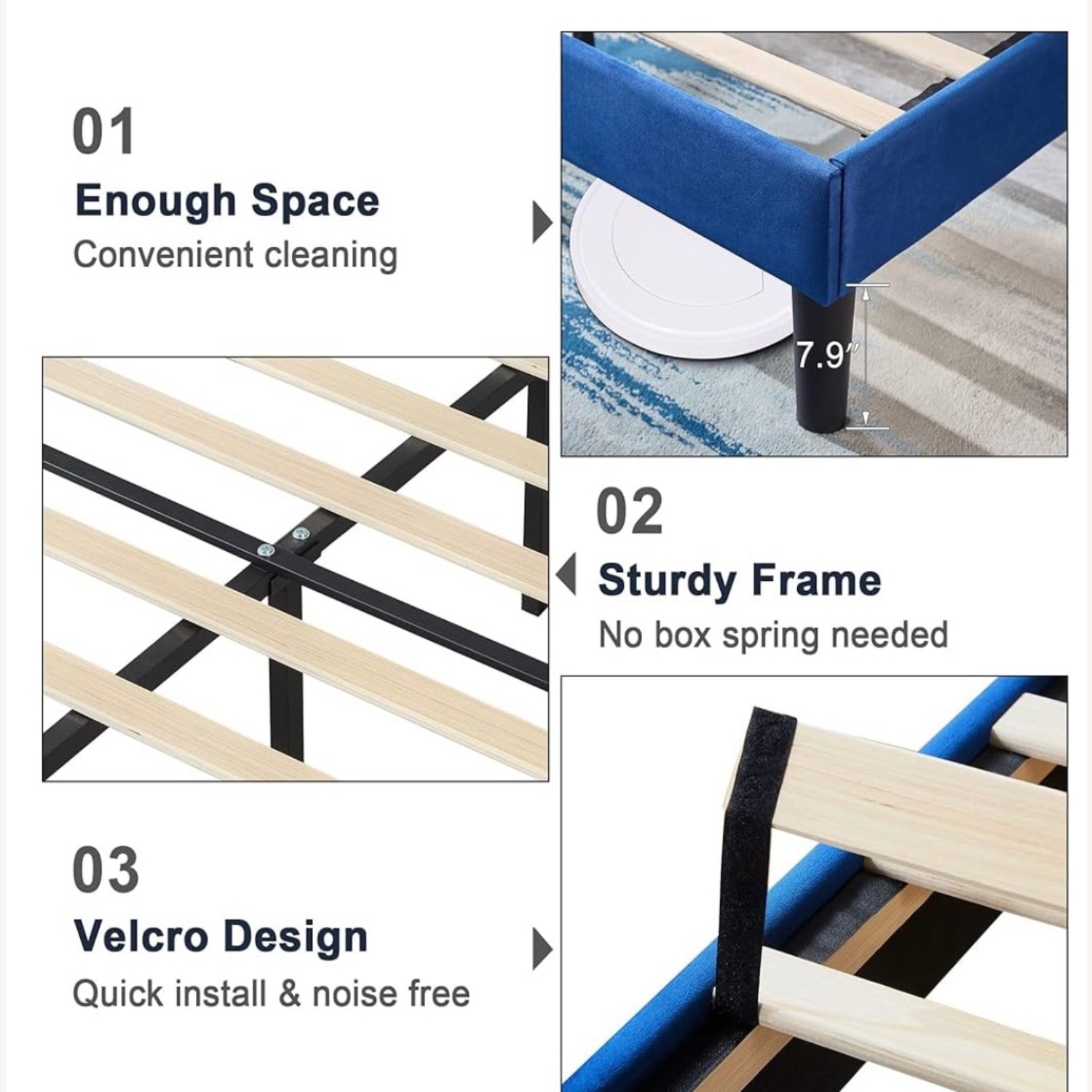 Twin Upholstered Platform Bed Frame - image-2
