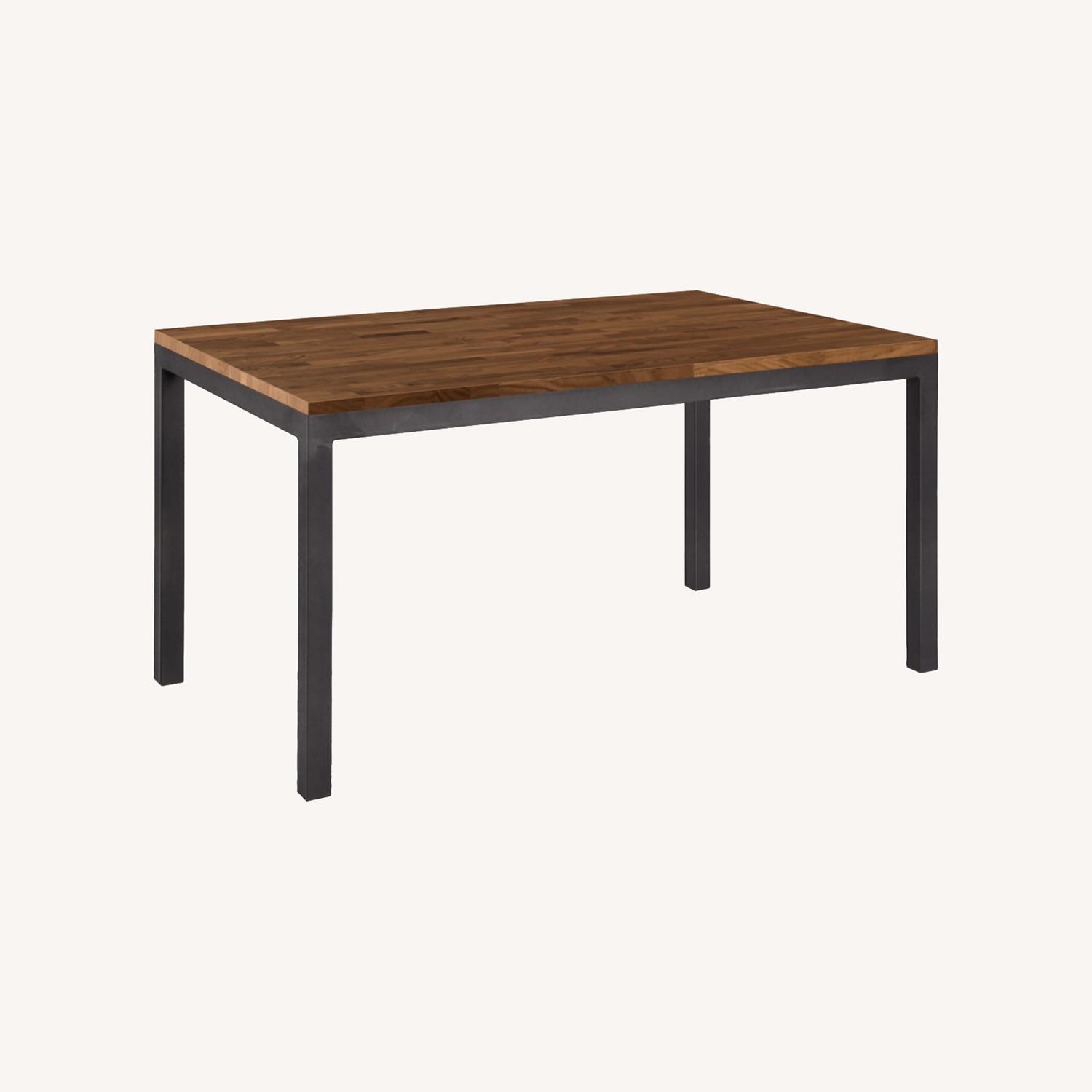 Room & Board Parsons Table and Leather Chairs (4) - image-0