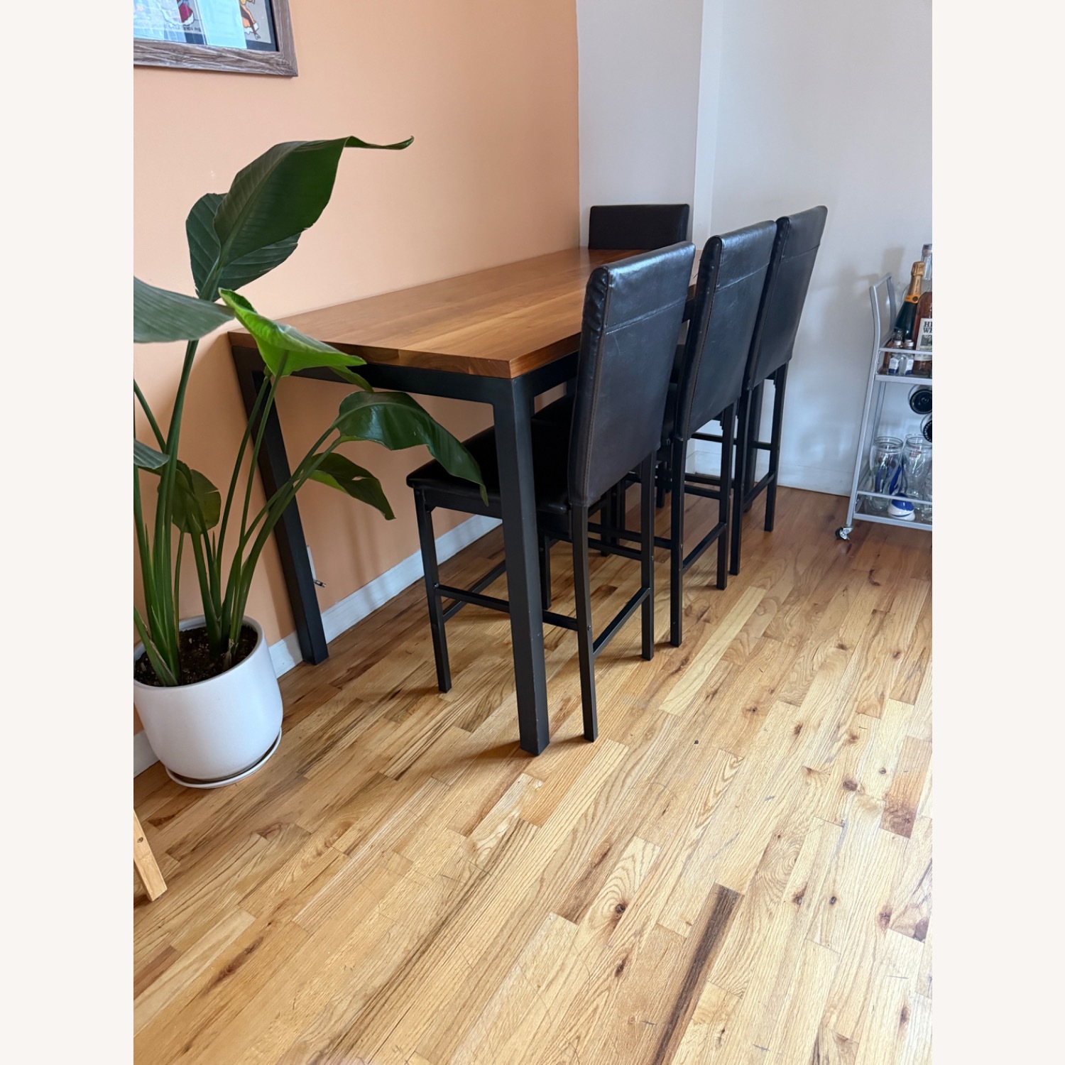 Room & Board Parsons Table and Leather Chairs (4) - image-2