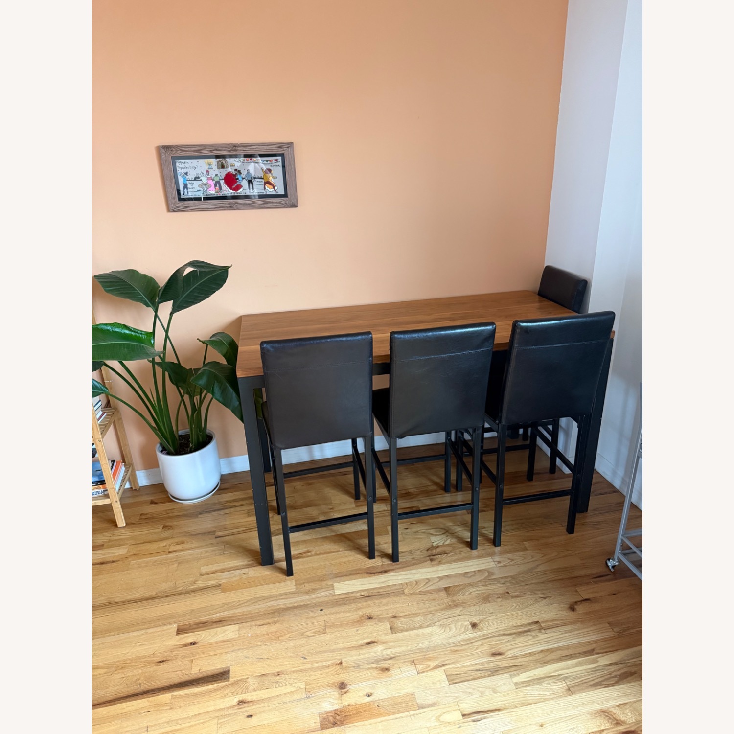 Room & Board Parsons Table and Leather Chairs (4) - image-1