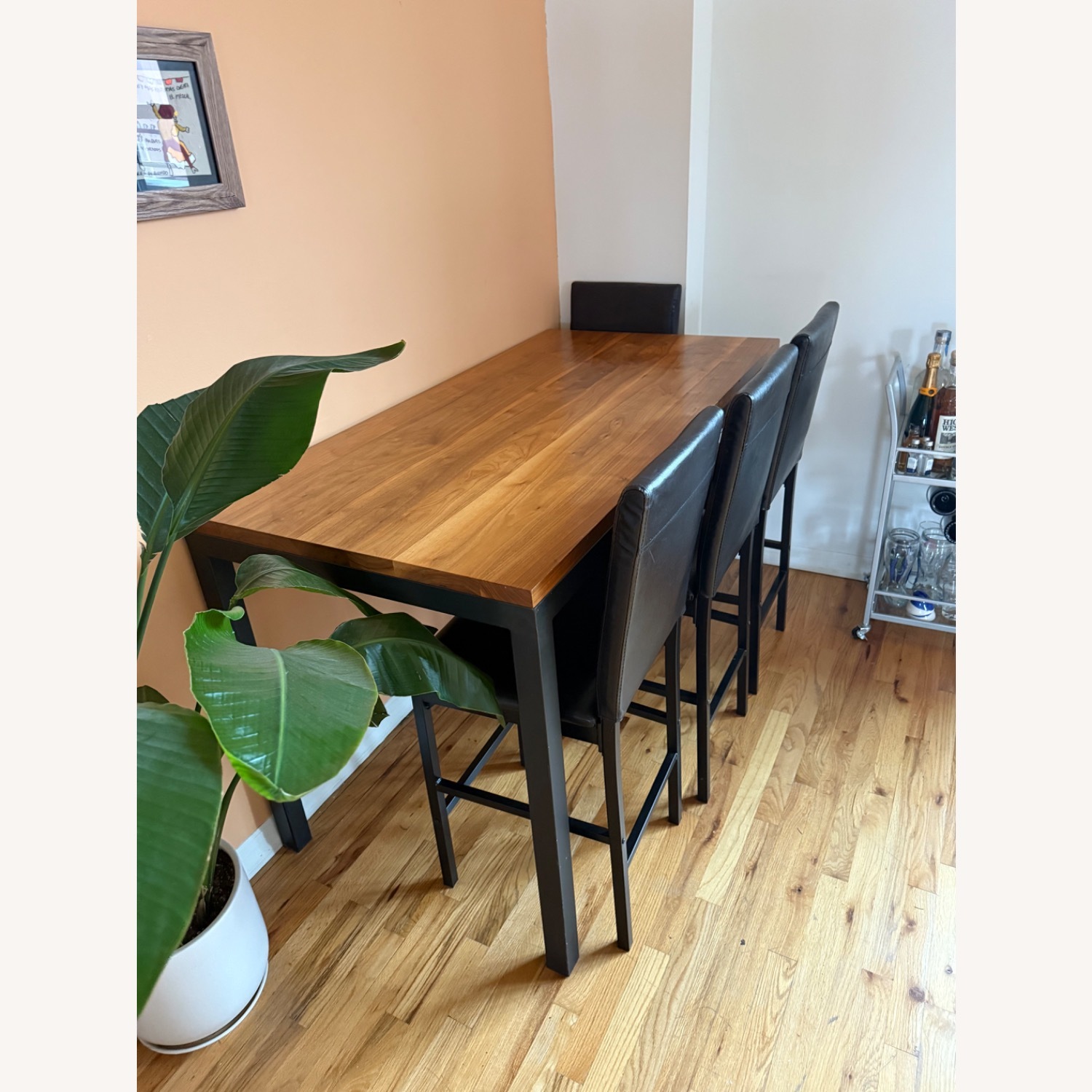 Room & Board Parsons Table and Leather Chairs (4) - image-4