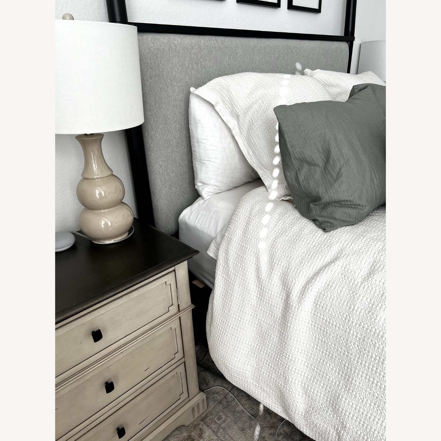 Black Queen Canopy Bed with Storage- Like New - image-5