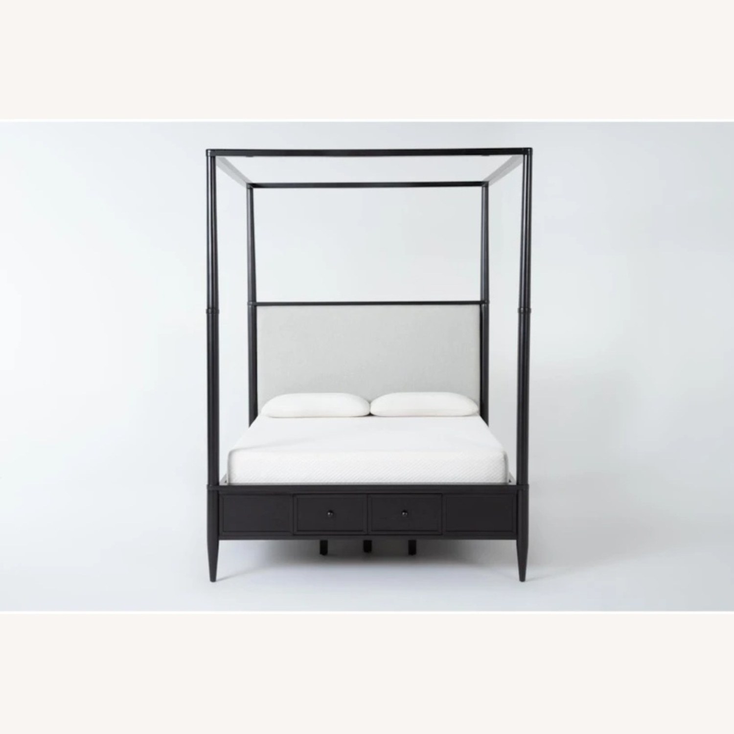 Black Queen Canopy Bed with Storage- Like New - image-10