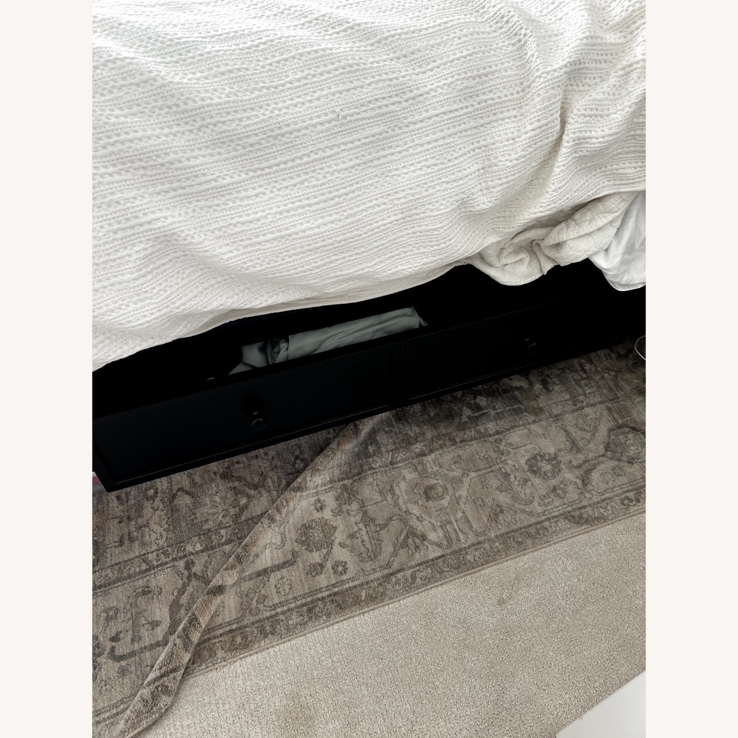 Black Queen Canopy Bed with Storage- Like New - image-9