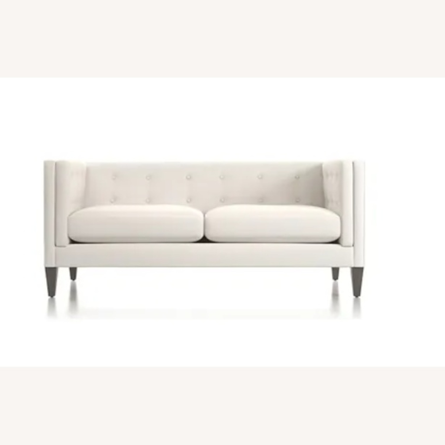 Crate & Barrel Aidan White Leather Sofa - image-0