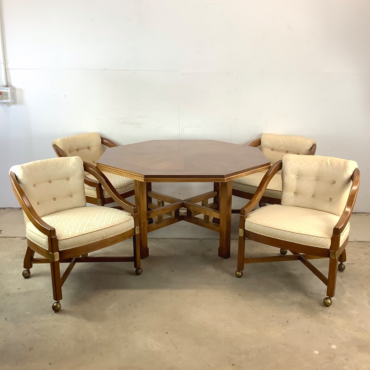 Vintage Game Table With Chairs-5c Set - image-0
