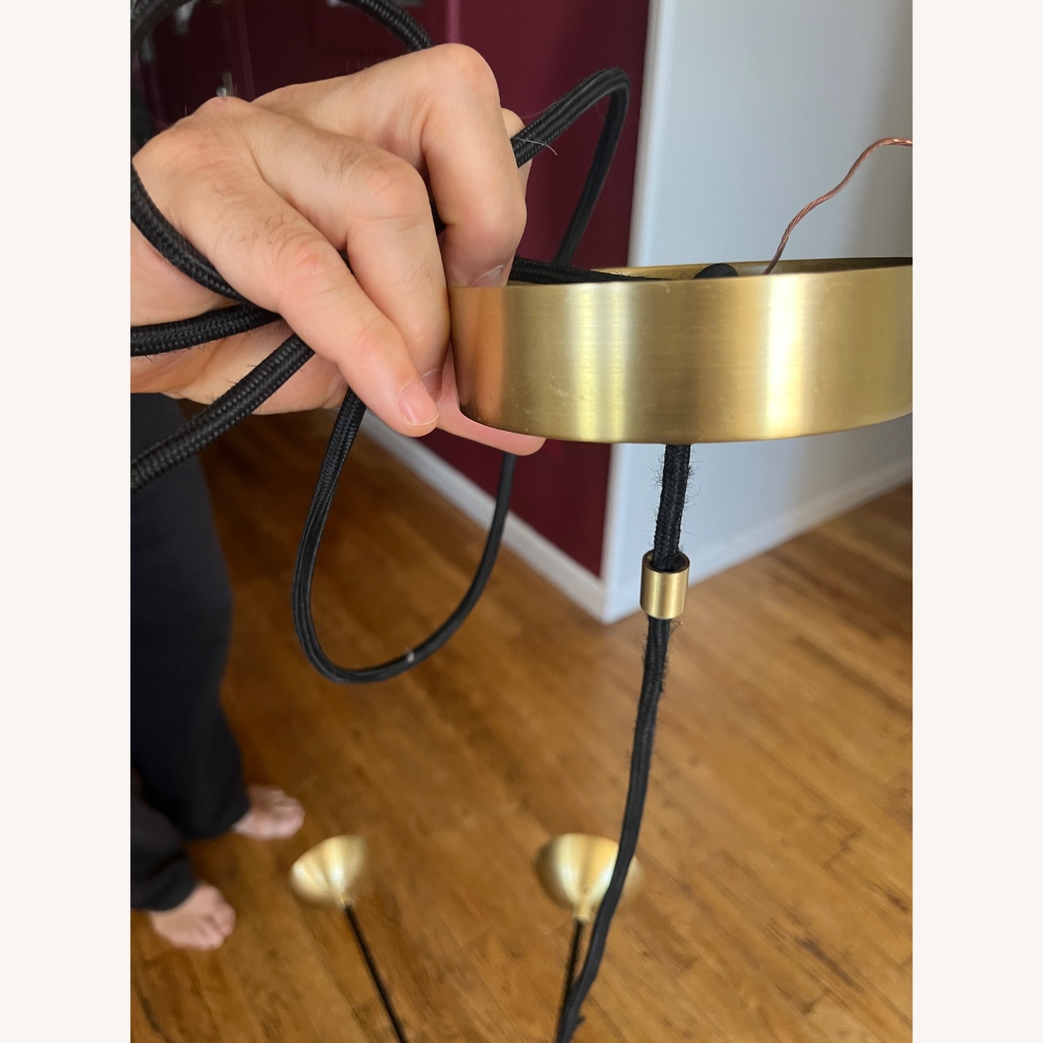 Mid Century Brass Ceiling Light - image-4