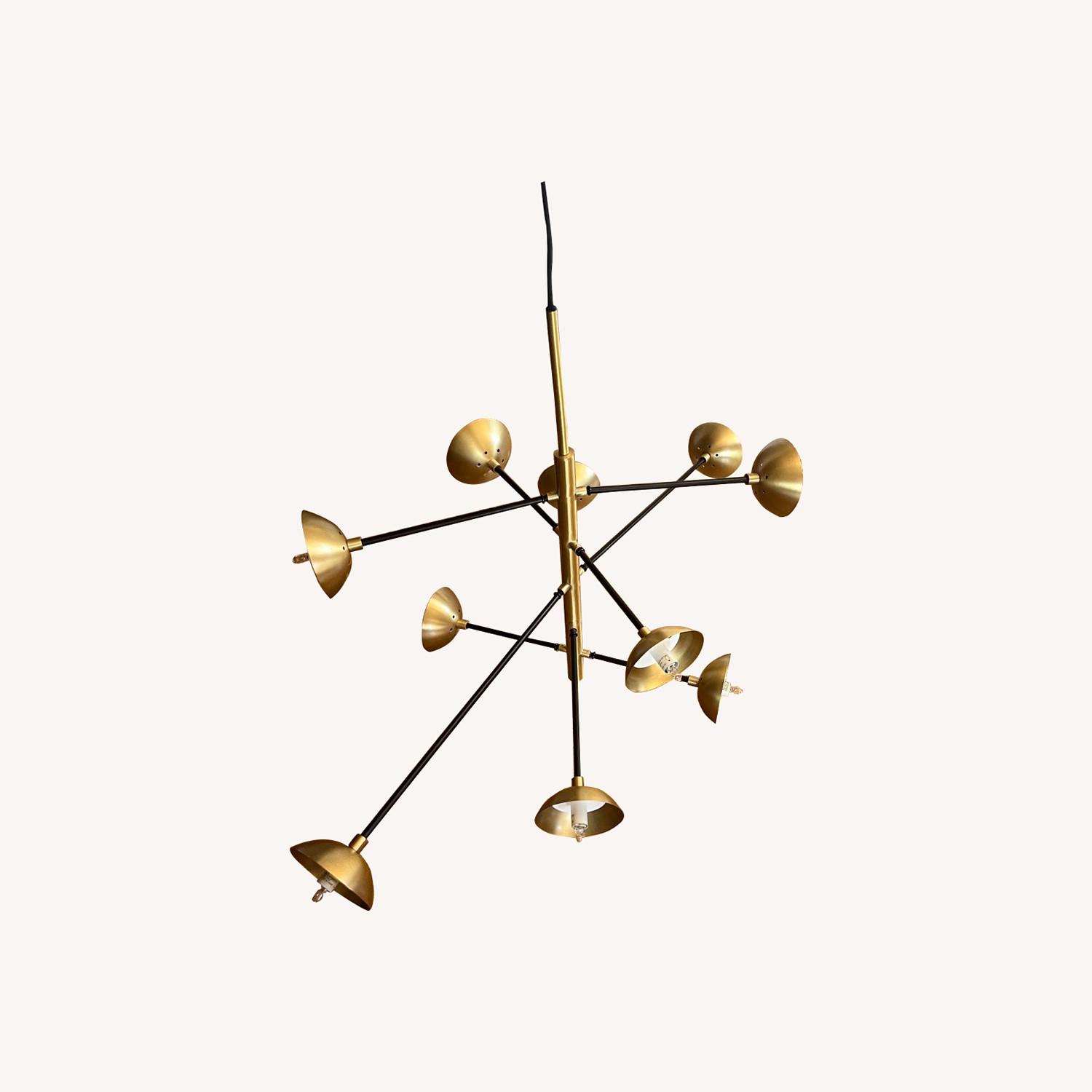 Mid Century Brass Ceiling Light - image-0