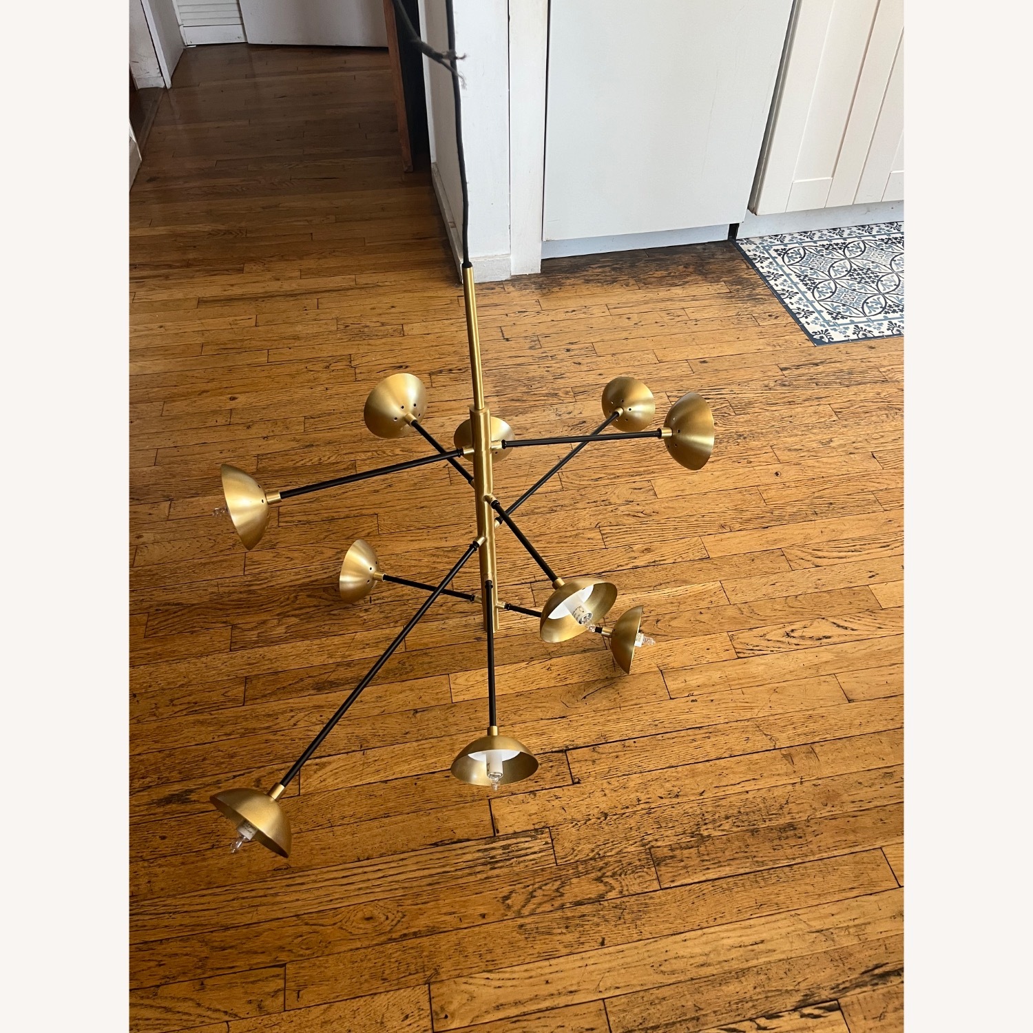 Mid Century Brass Ceiling Light - image-1