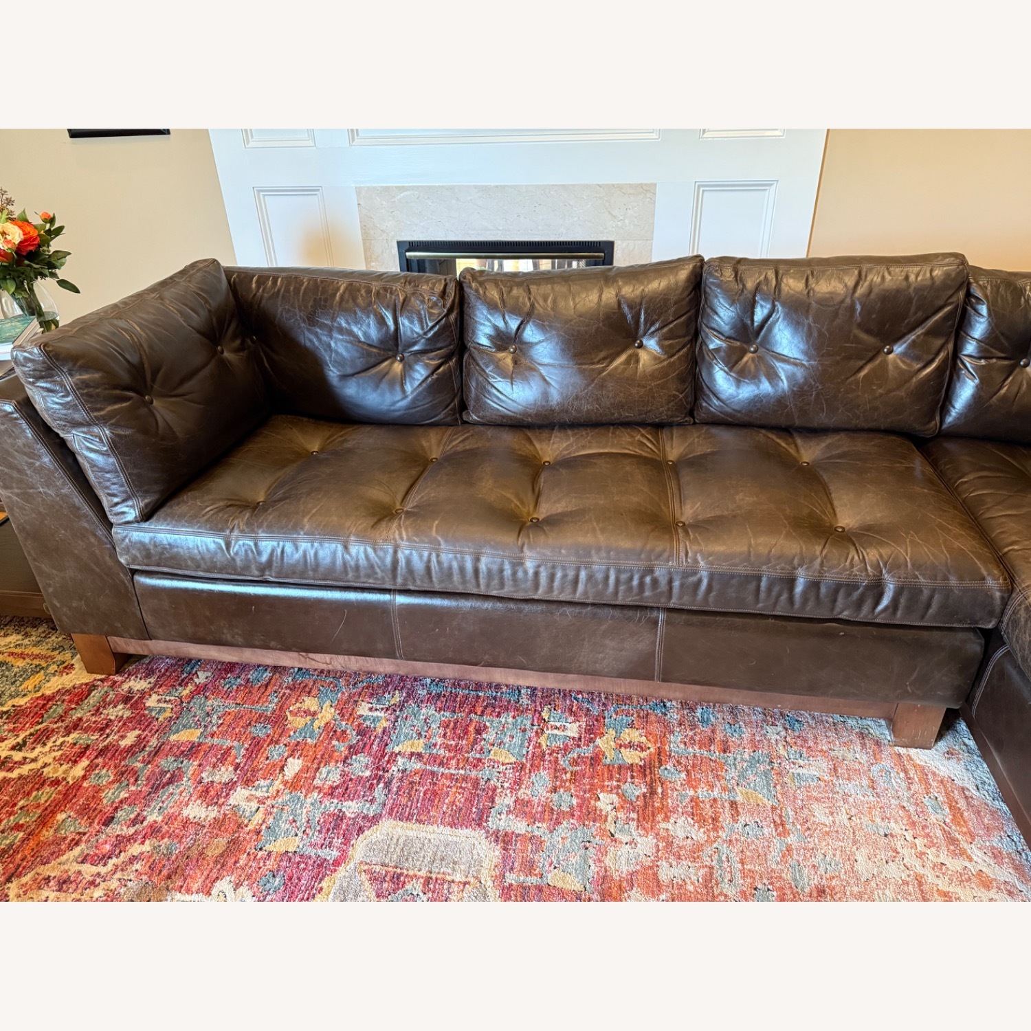 Arhaus Camden Leather Sofa/Chaise Sectional - image-2