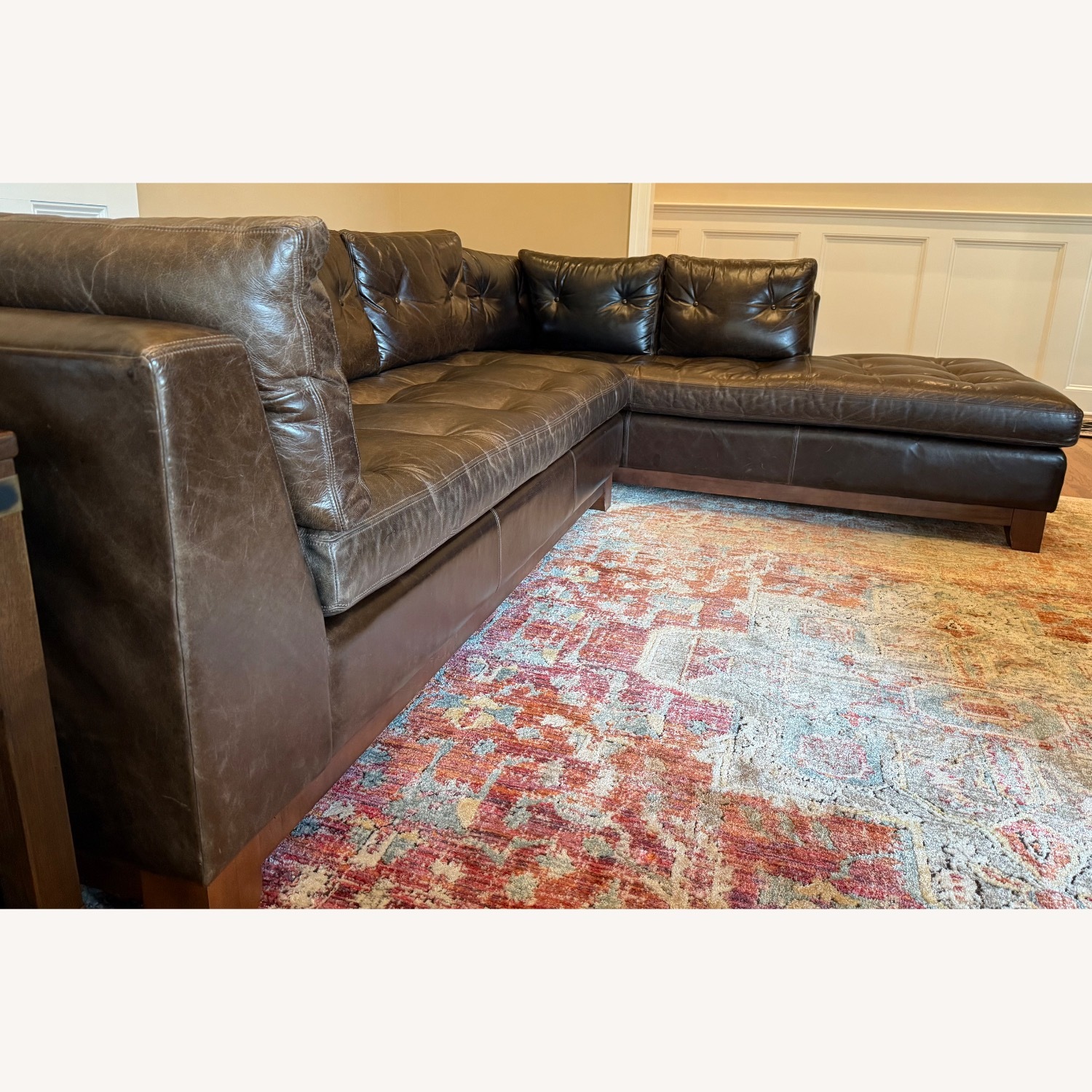 Arhaus Camden Leather Sofa/Chaise Sectional - image-0