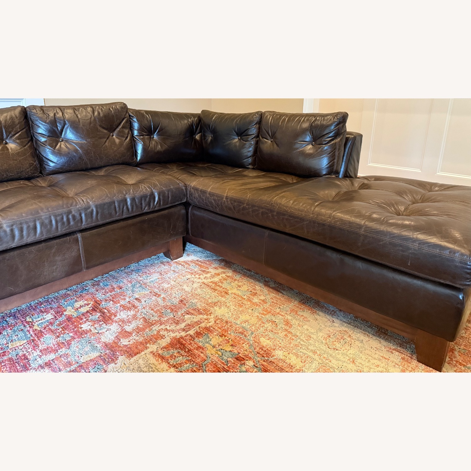 Arhaus Camden Leather Sofa/Chaise Sectional - image-4