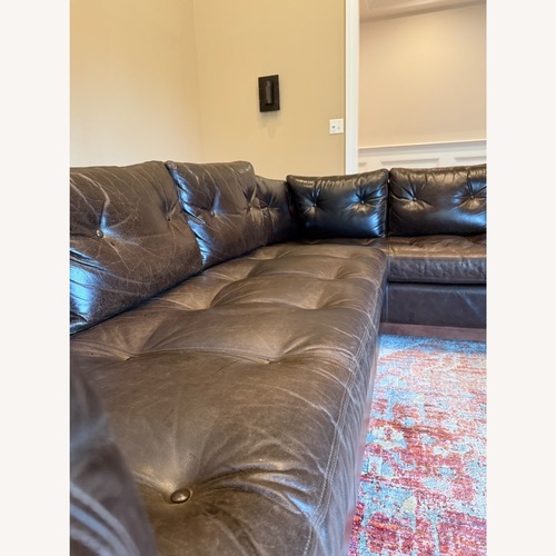 Used Arhaus Camden Leather Sofa/Chaise Sectional for sale on AptDeco