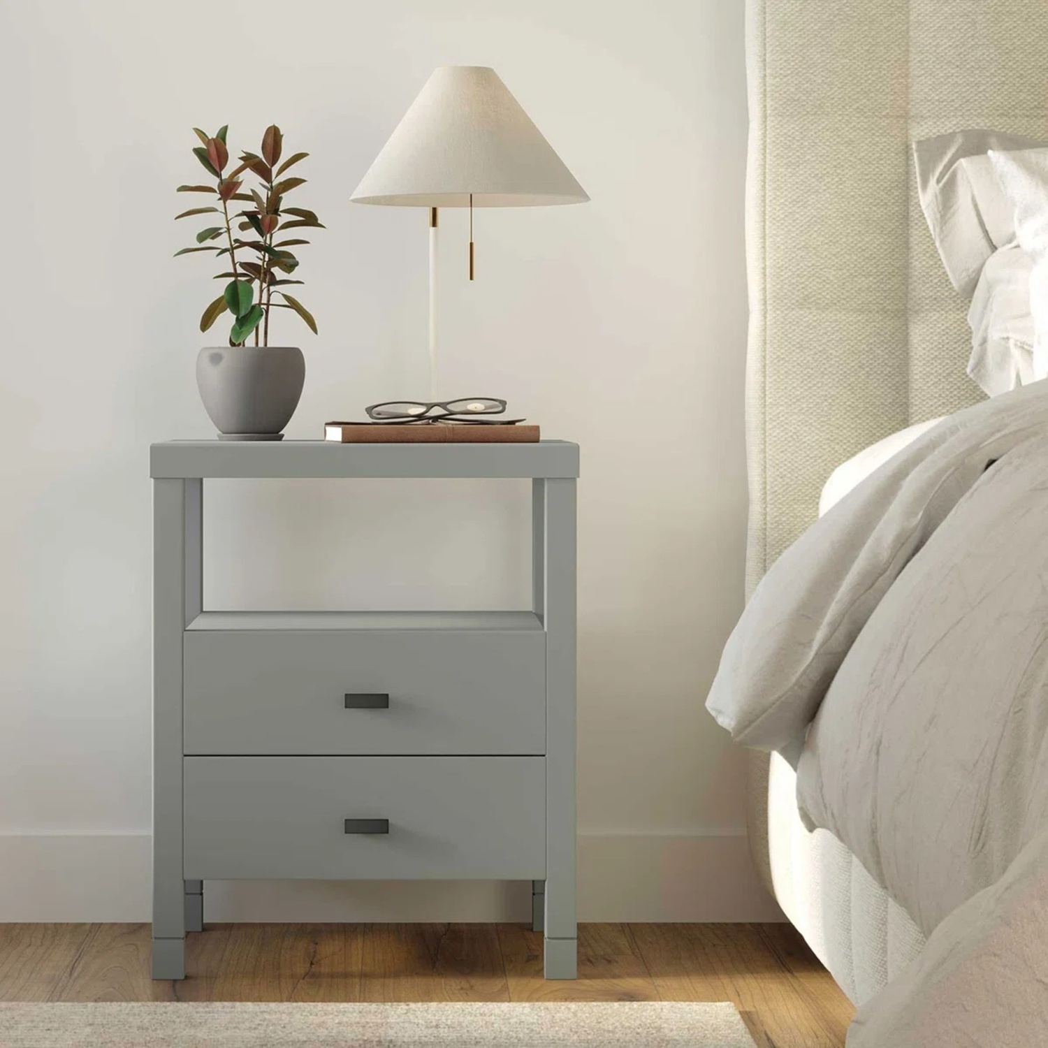 Wayfair Adelaida 18'' Grey 2 Drawer Nightstands Set - image-7