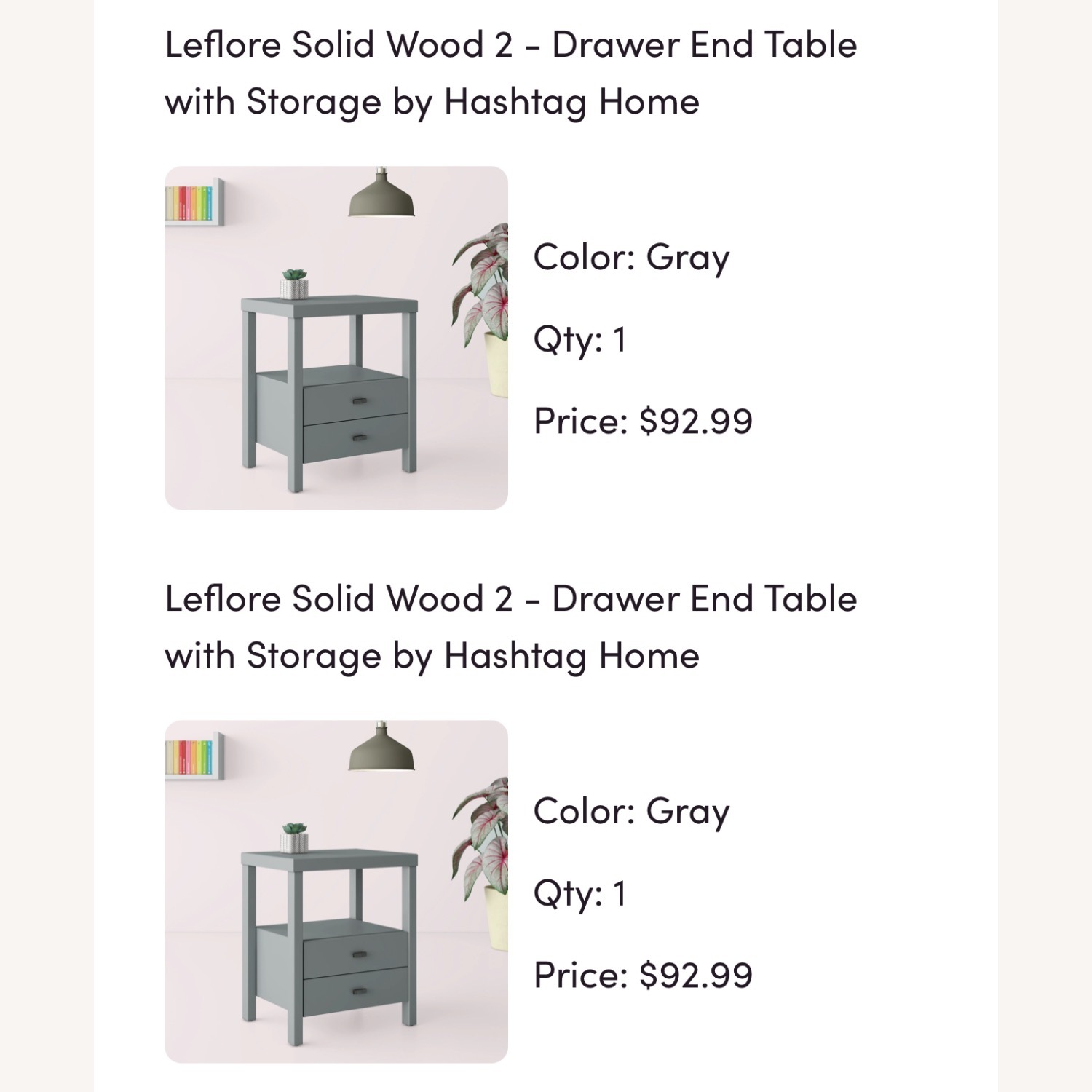 Wayfair Adelaida 18'' Grey 2 Drawer Nightstands Set - image-4