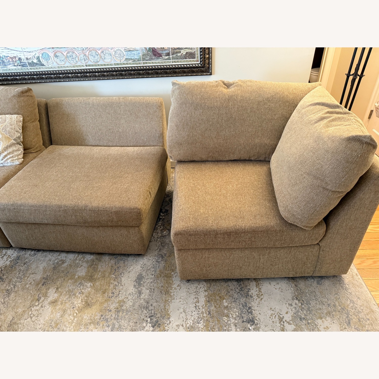 Beckham Honey-Colored Modular Sofa with Ottoman - image-3