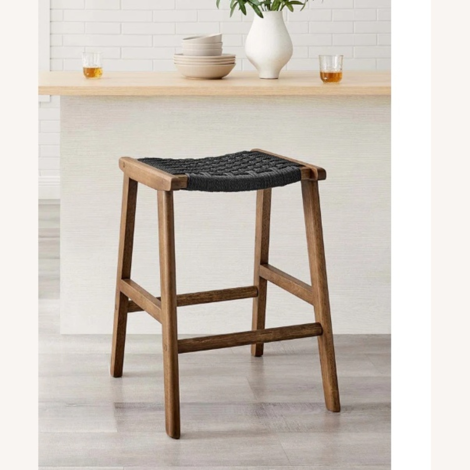 Wood Stool with Rope Seat - image-5