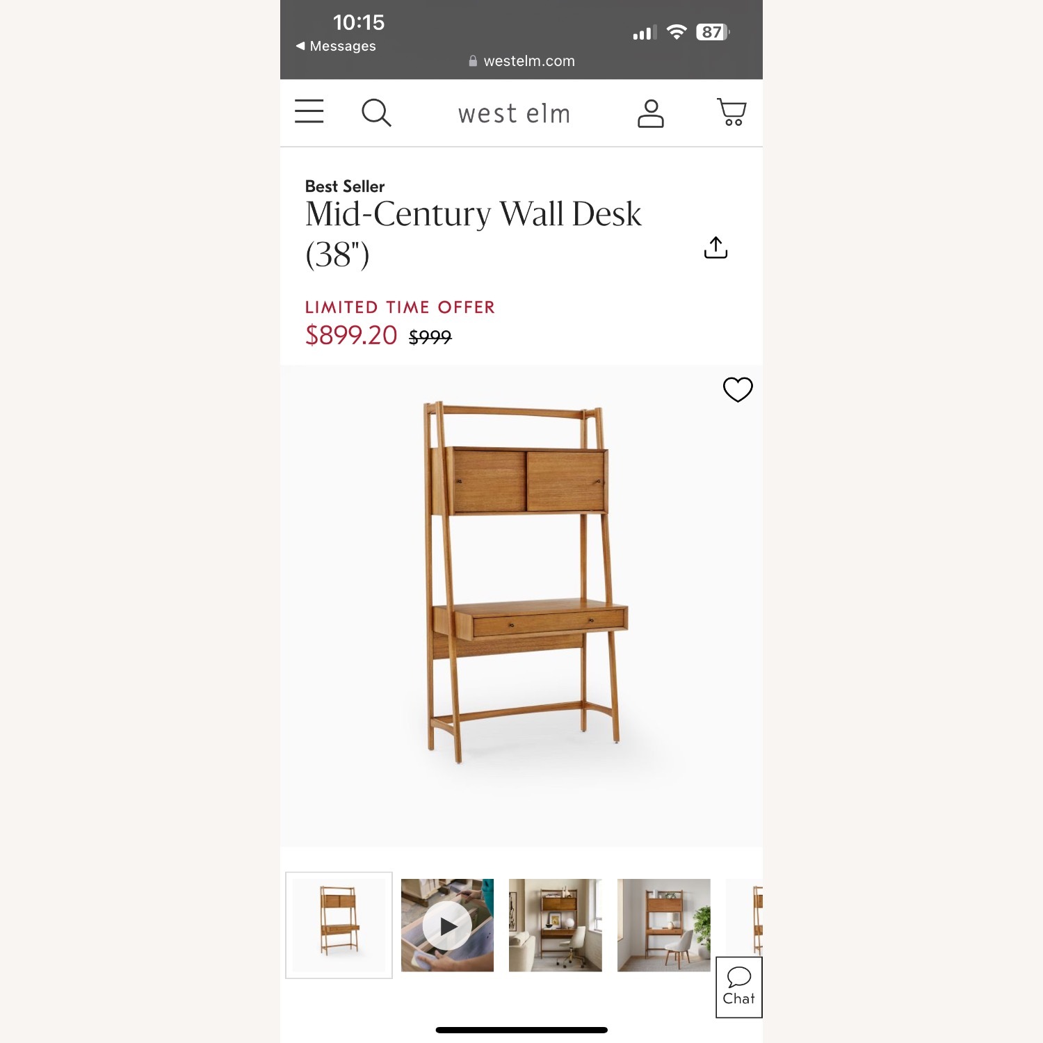 West Elm Mid-Century Wall Desk - image-3