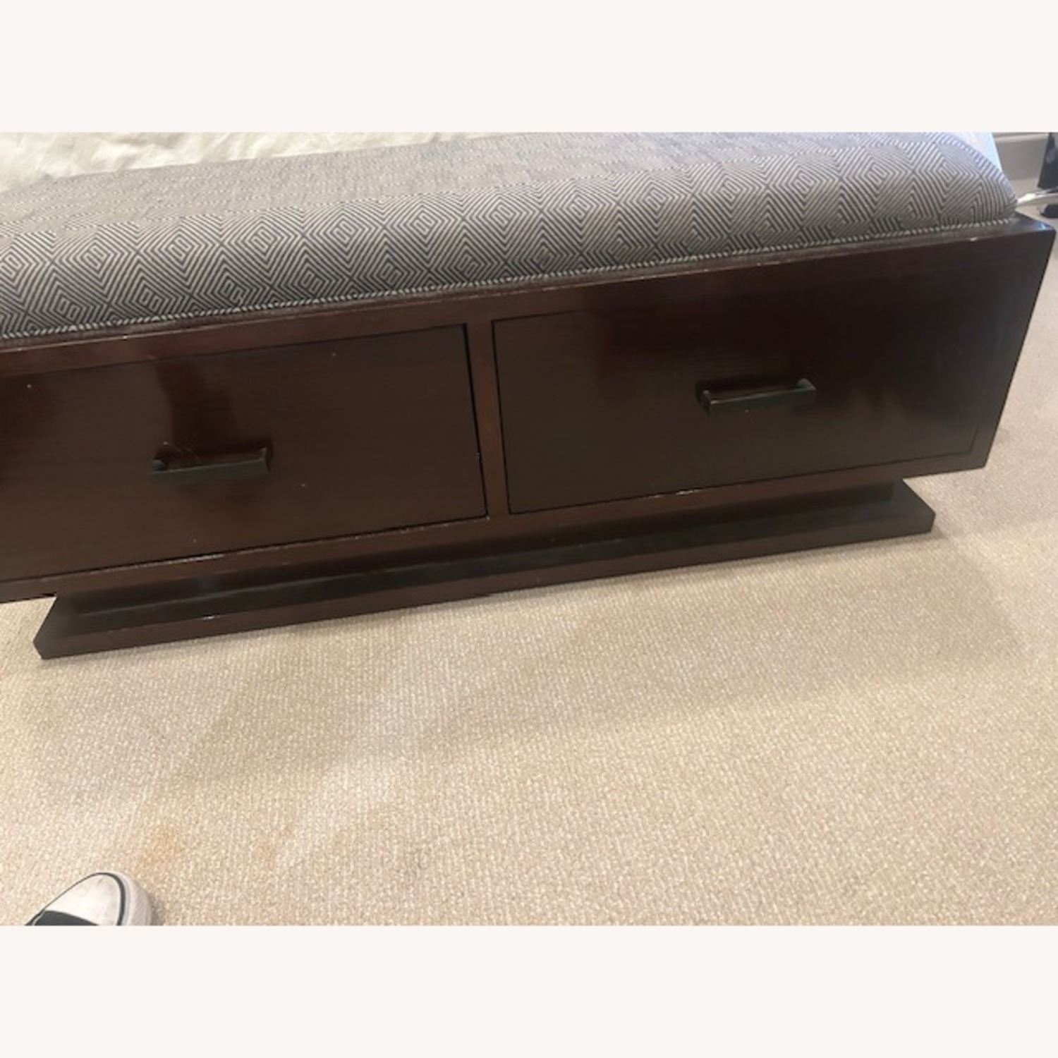 Crate & Barrel Bench with 2 Storage Drawers - image-0