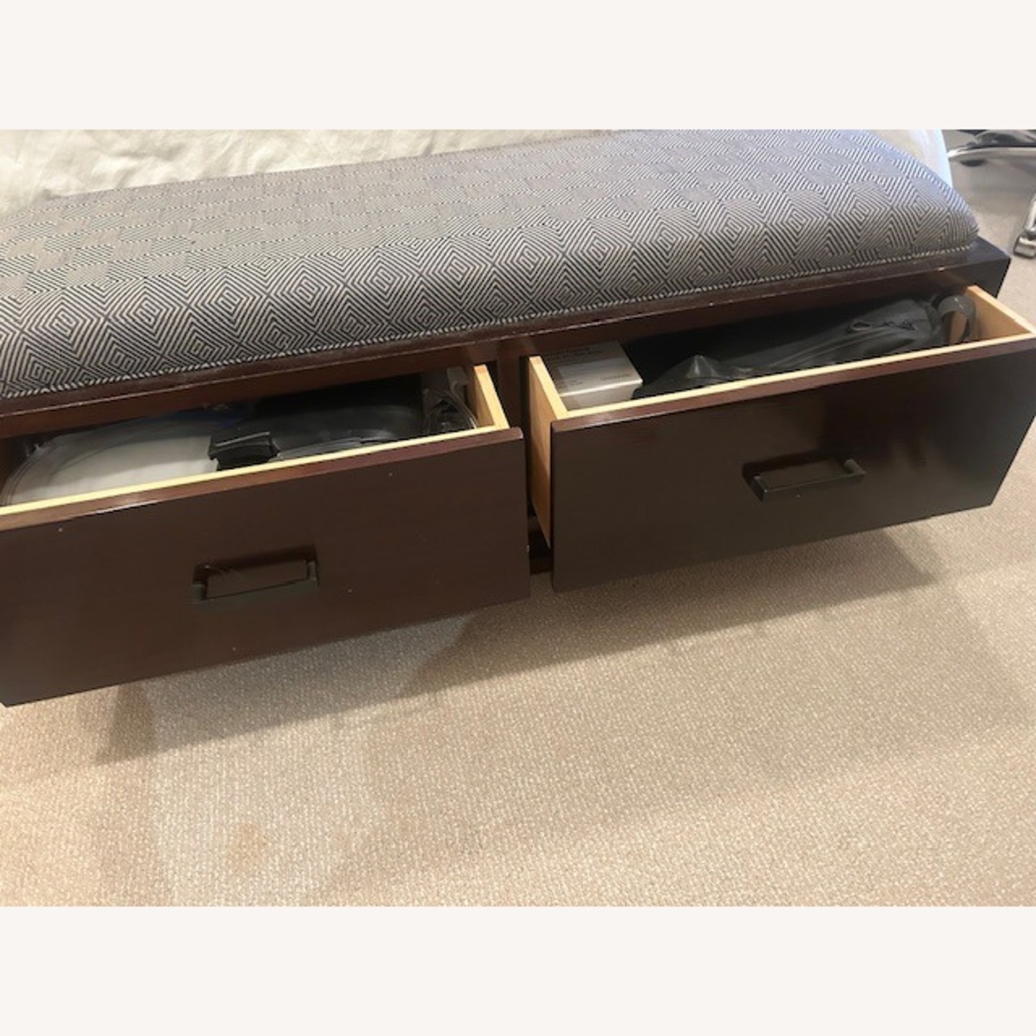 Crate & Barrel Bench with 2 Storage Drawers - image-3