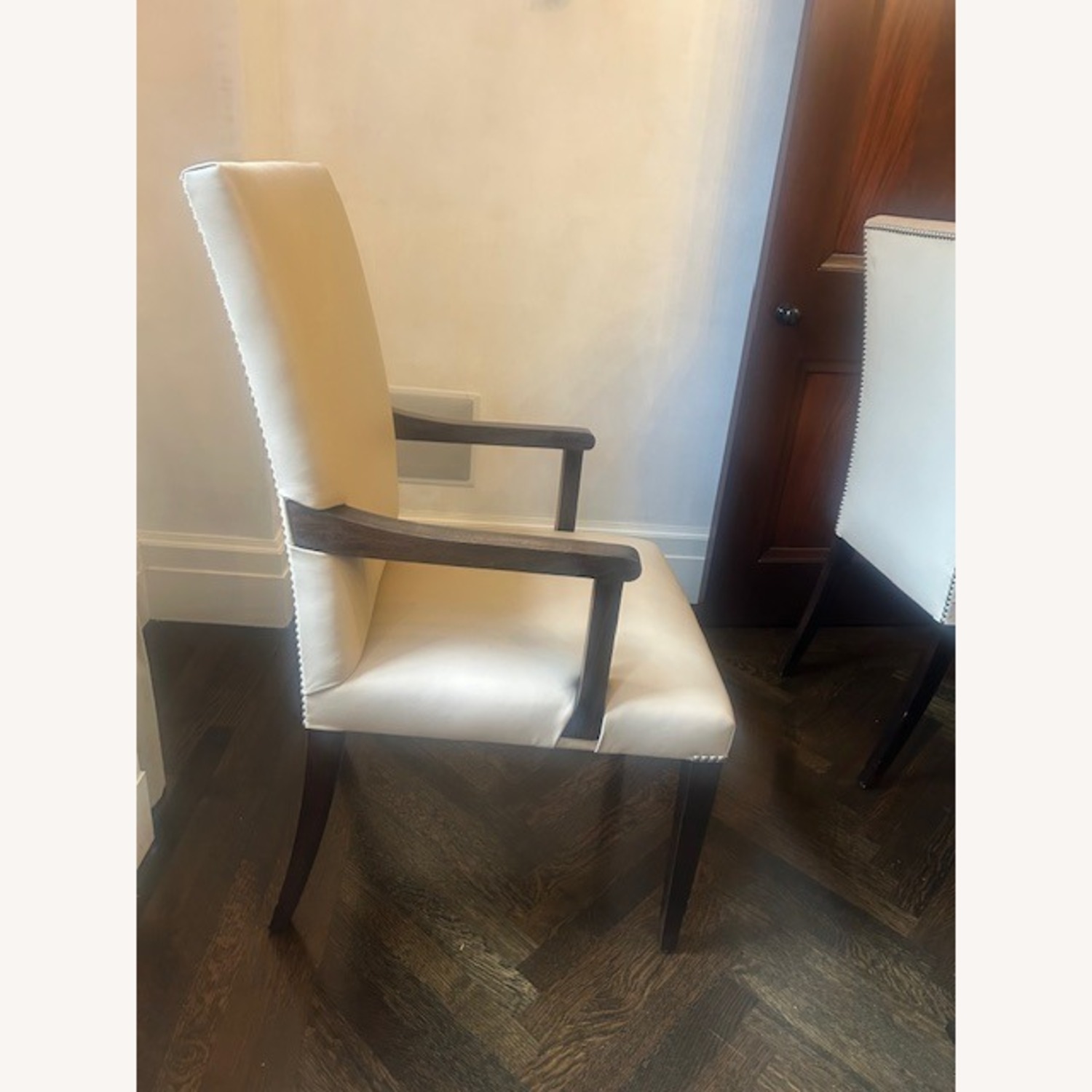 Custom Made Leather and Wood Dining Chairs - image-5