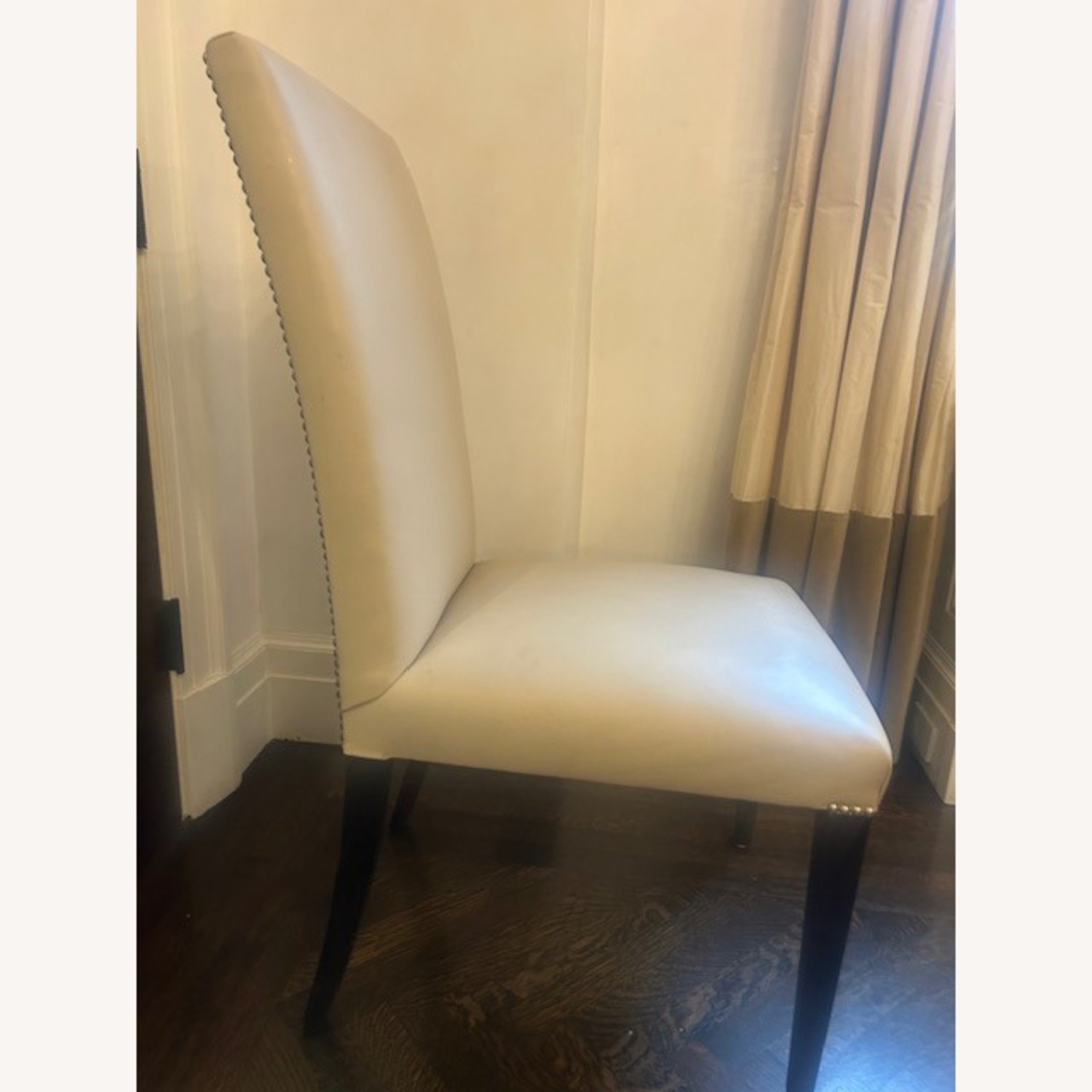 Custom Made Leather and Wood Dining Chairs - image-3