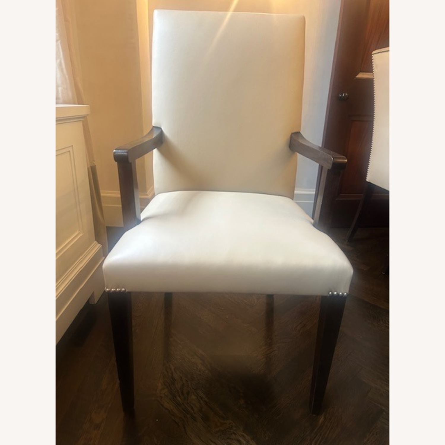 Custom Made Leather and Wood Dining Chairs - image-4