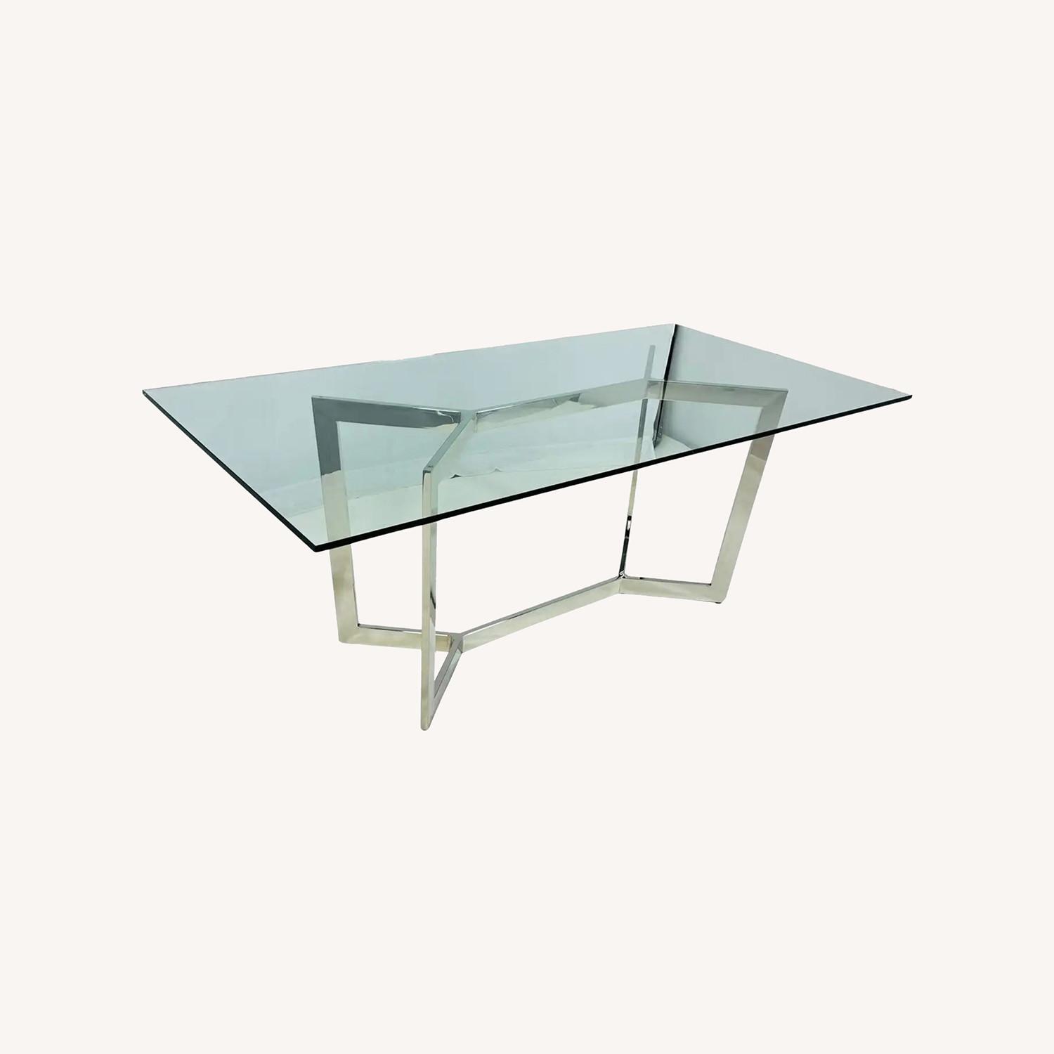 Mitchell Gold + Bob Williams Glass Stainless Steel Dining Table - image-0