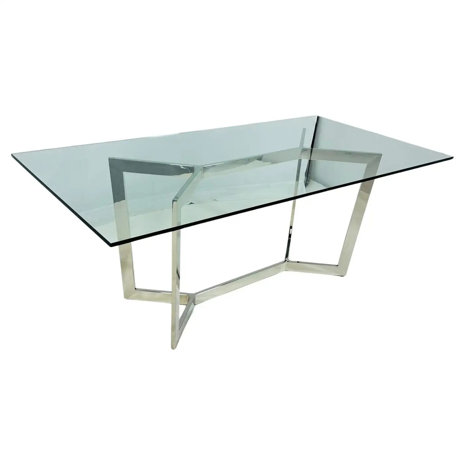 Mitchell Gold + Bob Williams Glass Stainless Steel Dining Table - image-4