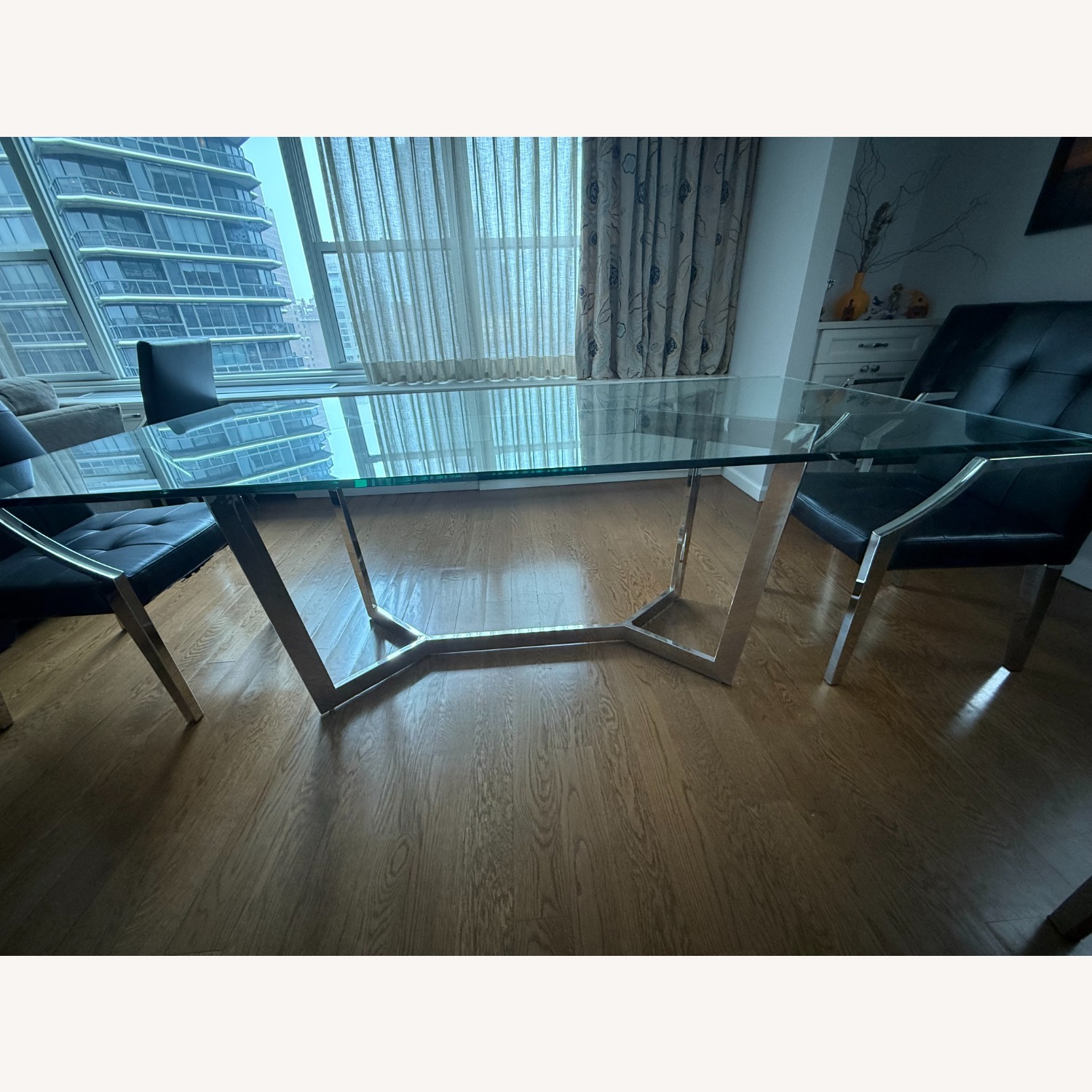 Mitchell Gold + Bob Williams Glass Stainless Steel Dining Table - image-2