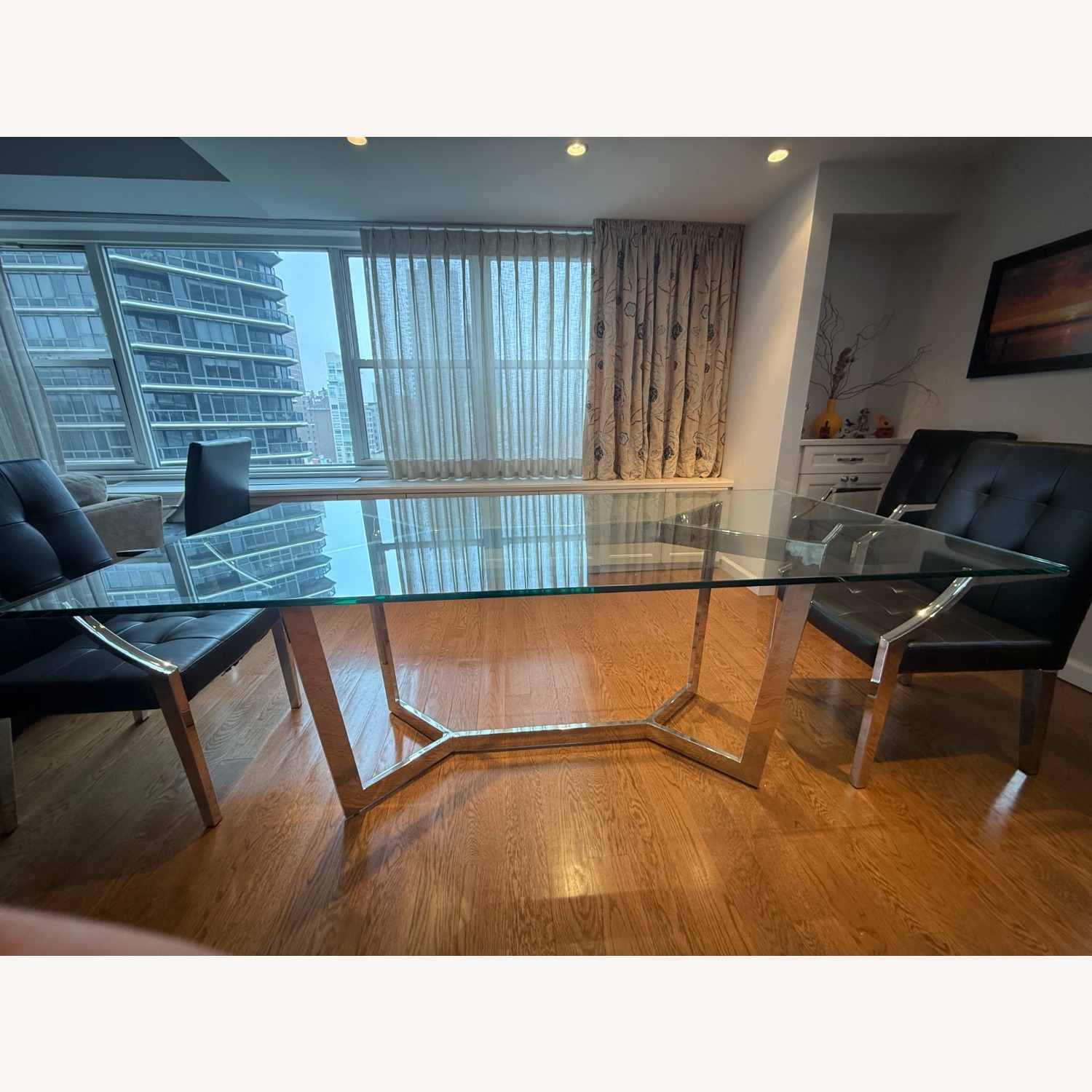 Mitchell Gold + Bob Williams Glass Stainless Steel Dining Table - image-1