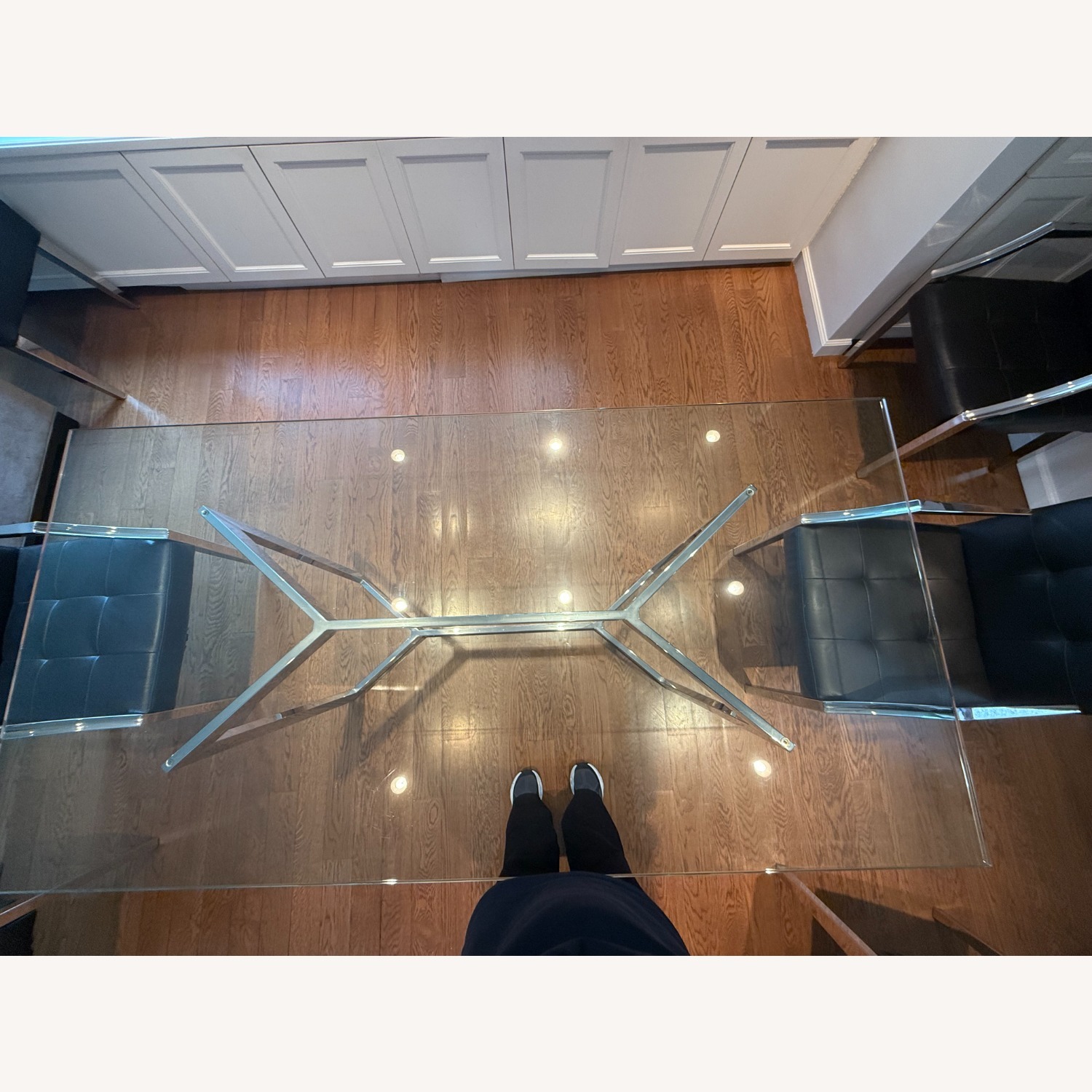 Mitchell Gold + Bob Williams Glass Stainless Steel Dining Table - image-3