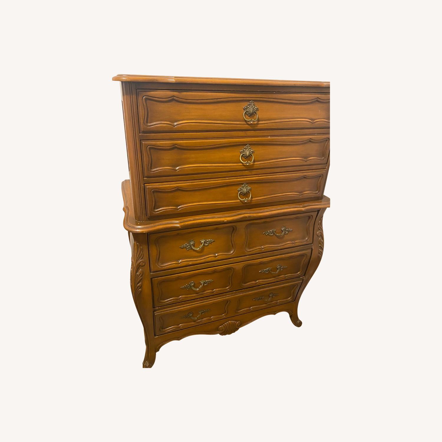 Vintage 1970s Solid Wood French Bombay Dresser - image-0