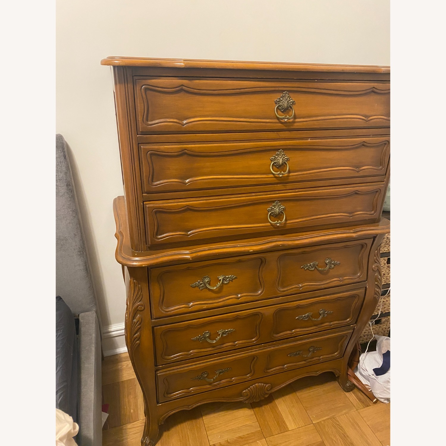 Vintage 1970s Solid Wood French Bombay Dresser - image-4