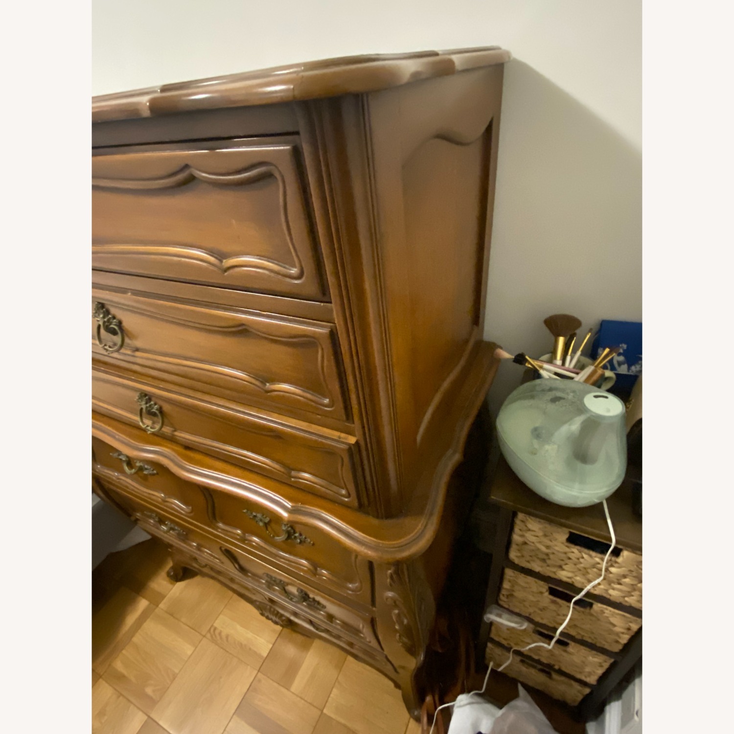 Vintage 1970s Solid Wood French Bombay Dresser - image-2