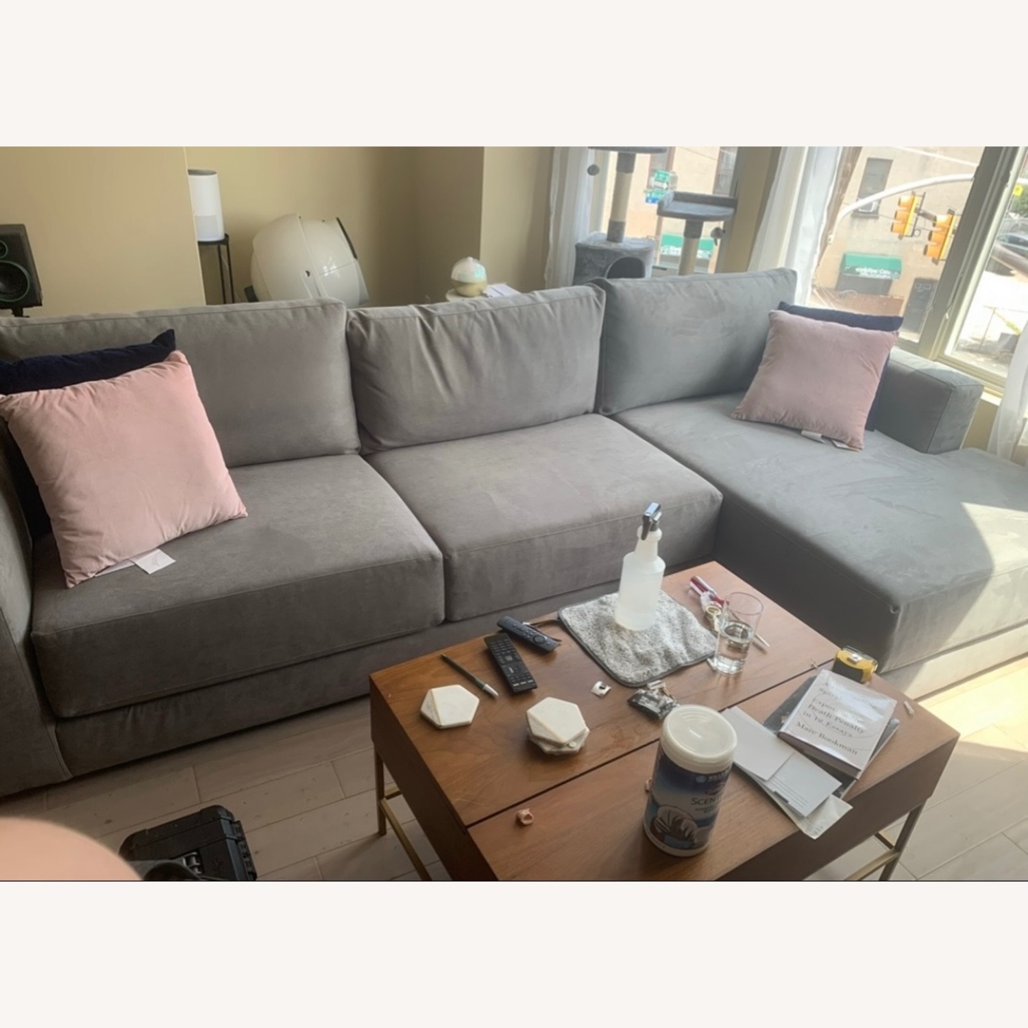 Crate & Barrel Gray Peyton Sectional - image-3