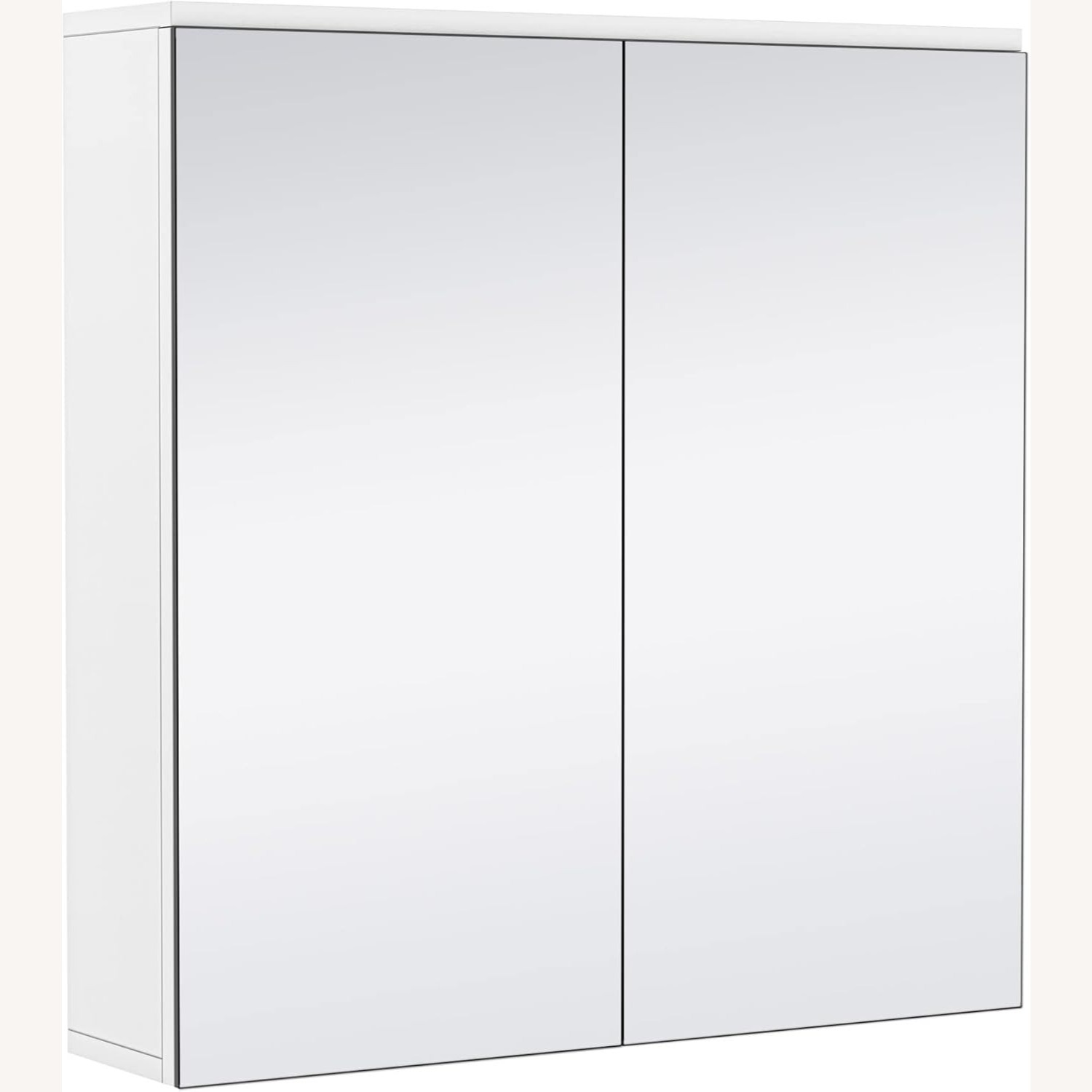 2-Tier Cabinet W Mirror Doors & Adjustable Shelf - image-1