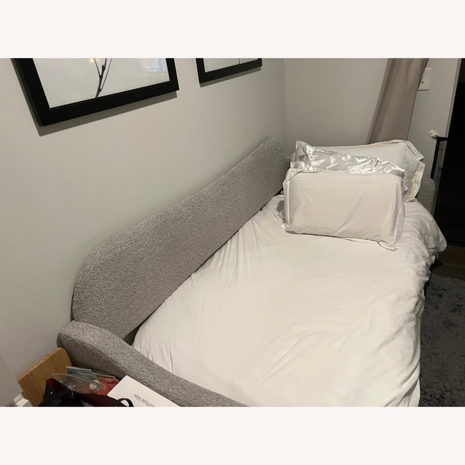 Birydiana Modern Gray Upholstered Daybed - image-2