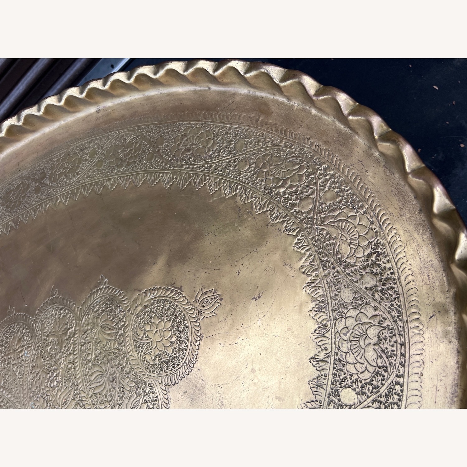  Moroccan Brass Large Coffee Table 1950’s - image-7