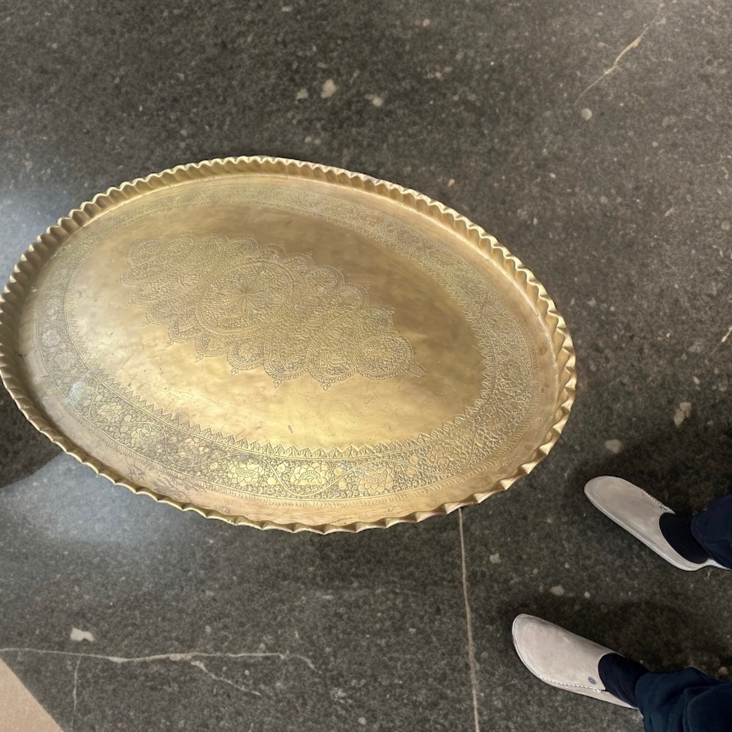  Moroccan Brass Large Coffee Table 1950’s - image-6