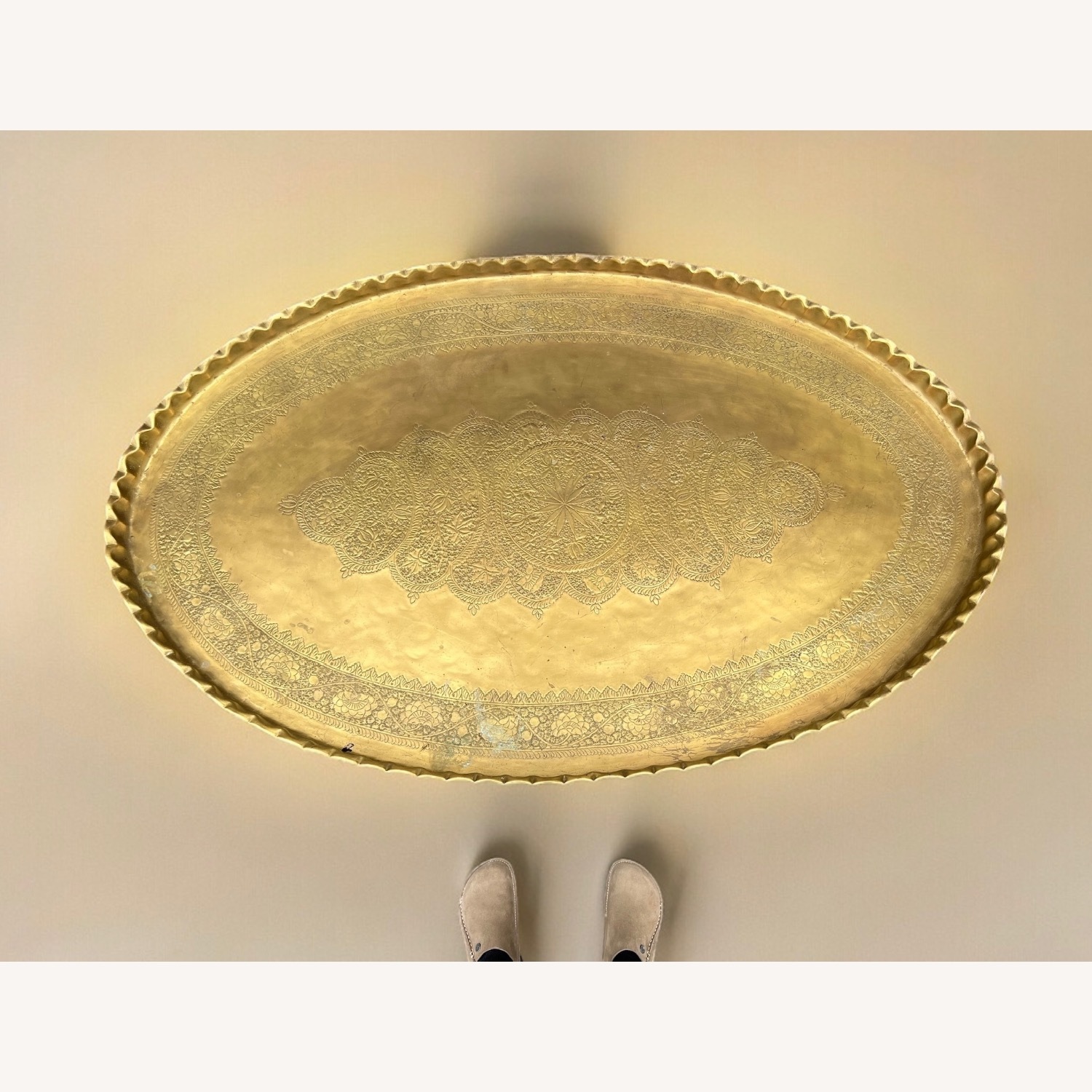  Moroccan Brass Large Coffee Table 1950’s - image-1